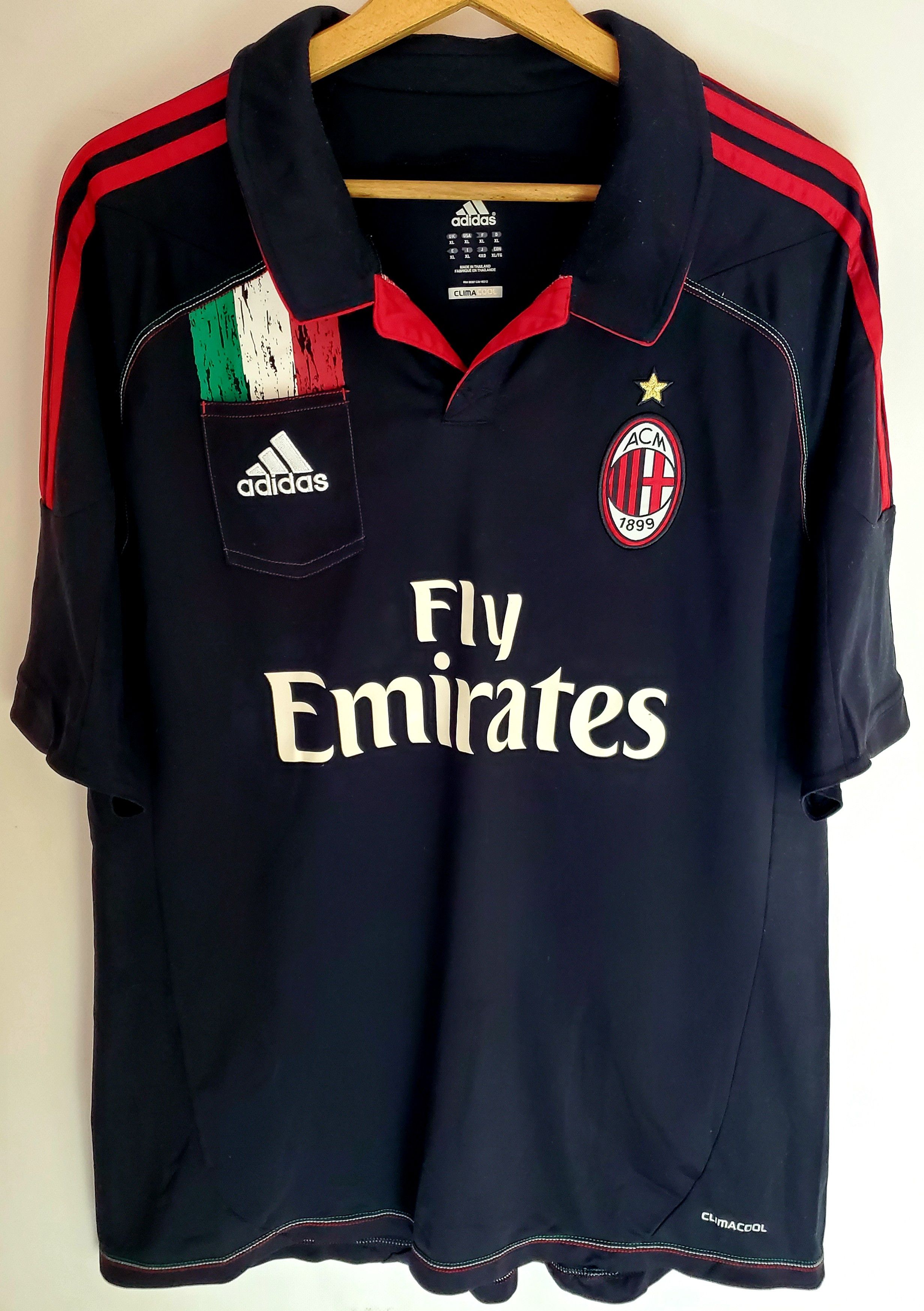 Authentic AC Milan 2012-2013 Home Soccer Jersey Adidas Xl