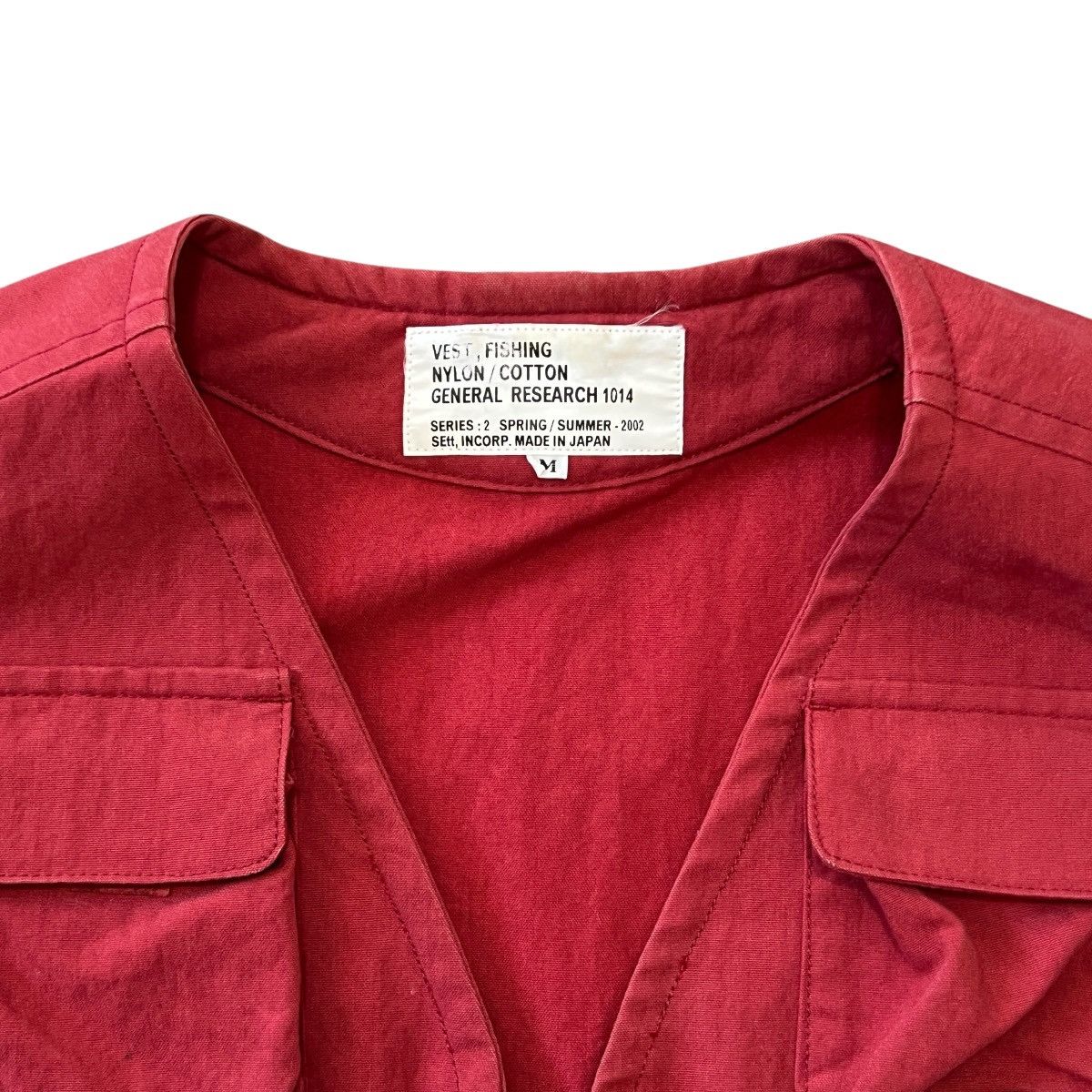 General Research GENERAL RESEARCH 2002SS Nylon-Cotton Fishing Vest Red Size US M / EU 48-50 / 2 - 3 Thumbnail