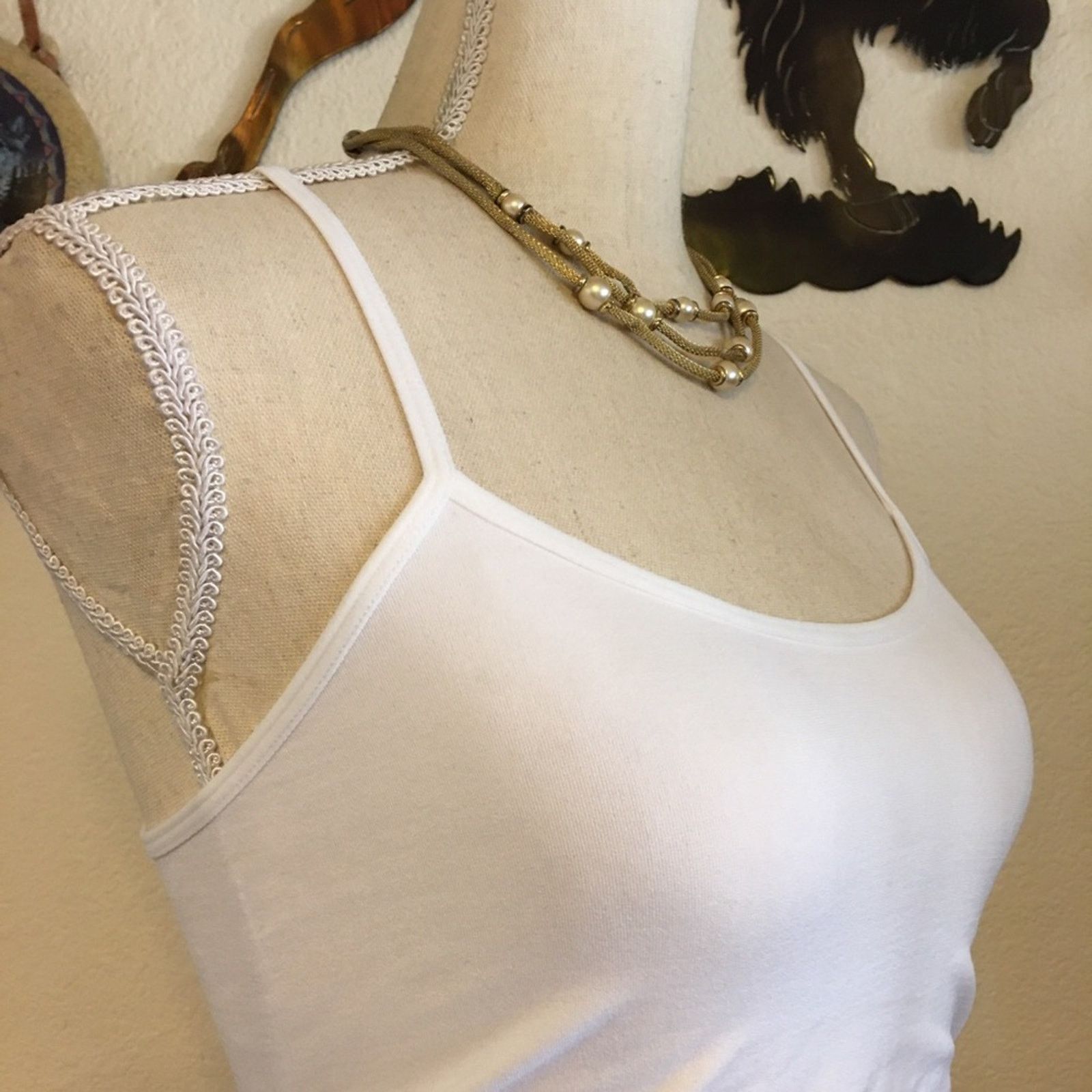 Anne Klein Vintage 80s Anne Klein gold mesh pearl necklace Size ONE SIZE - 2 Thumbnail