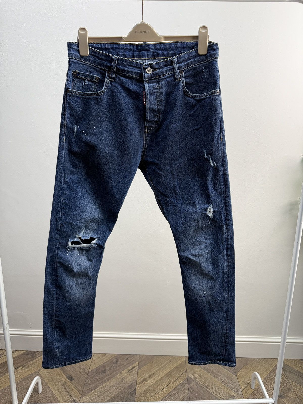 Dsquared2 Vintage Dsquared2 Distressed Slim Fit Jeans Made in Italy Size US 31 - 2 Thumbnail
