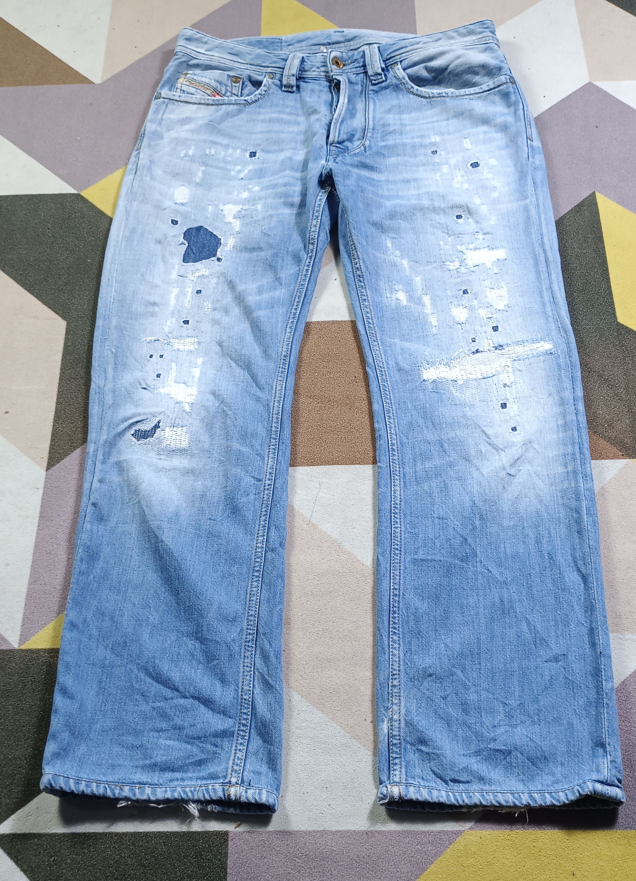 Diesel 🔥 Distressed Denim Diesel LARKEE straight cut Size US 32 / EU 48 - 1 Thumbnail