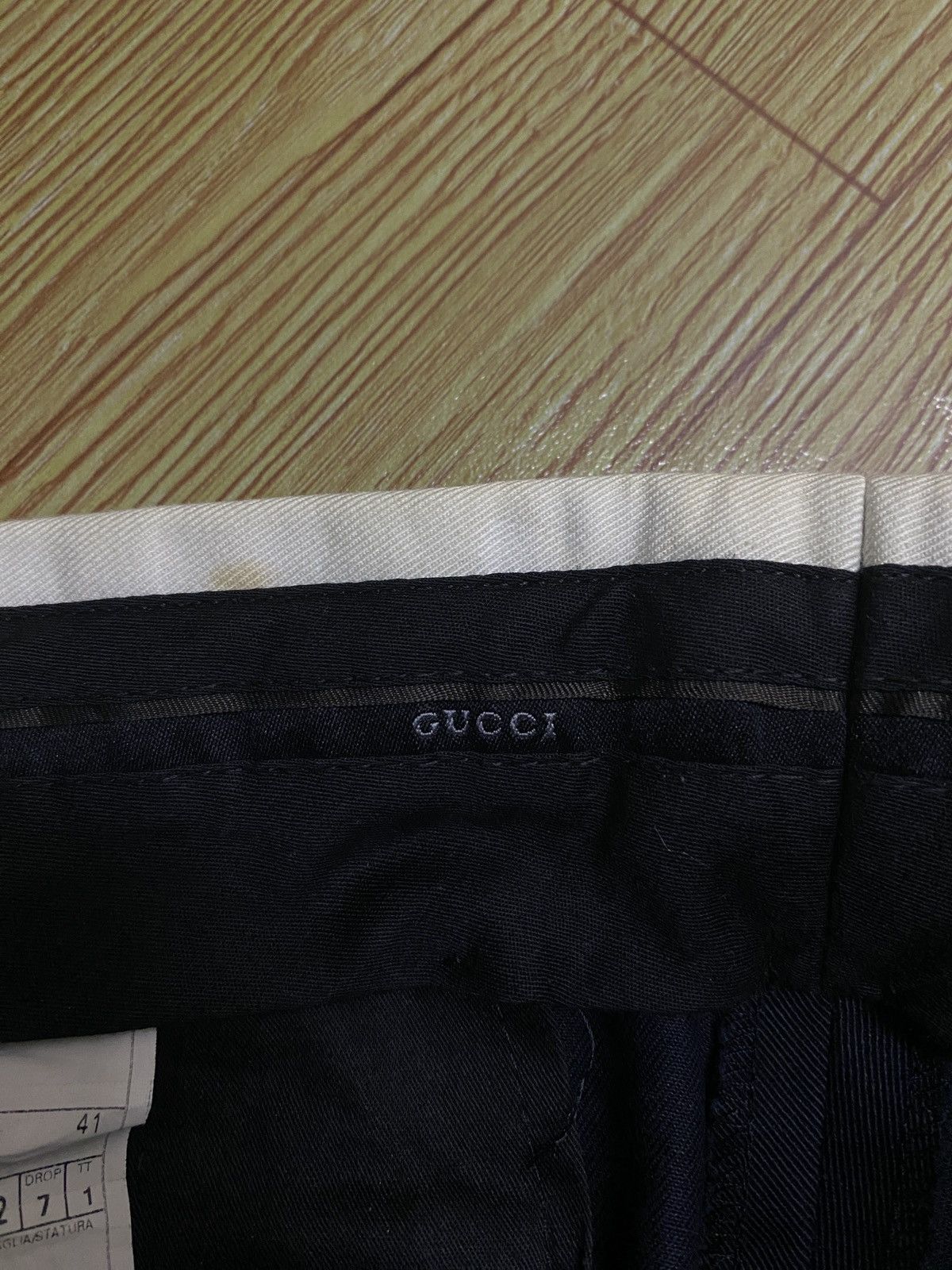 Gucci Rare Design Vintage Brand Gucci Navy Blue Casual Pants 1990s Size US 29 - 8 Thumbnail