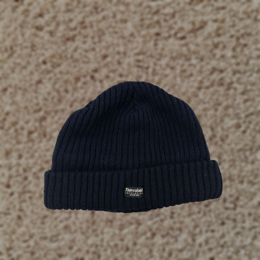 Vintage Thinsulate Beanie Hat Adult Black Knit Insulation Lined Acrylic Polyester Size ONE SIZE - 1 Thumbnail