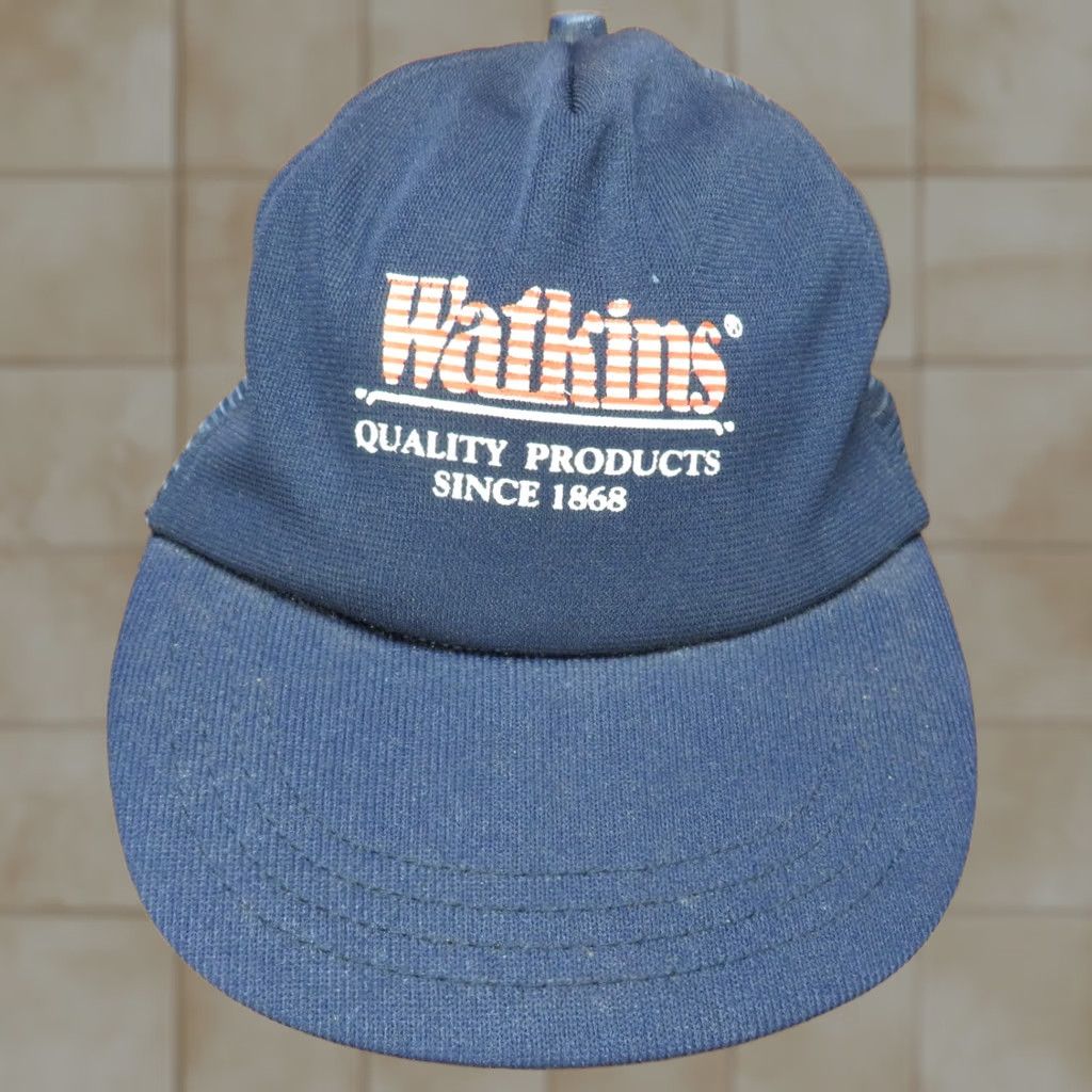 Vintage VINTAGE Hat Cap Red White Blue USA made Watkins products Adjustable Mens Size ONE SIZE - 1 Thumbnail