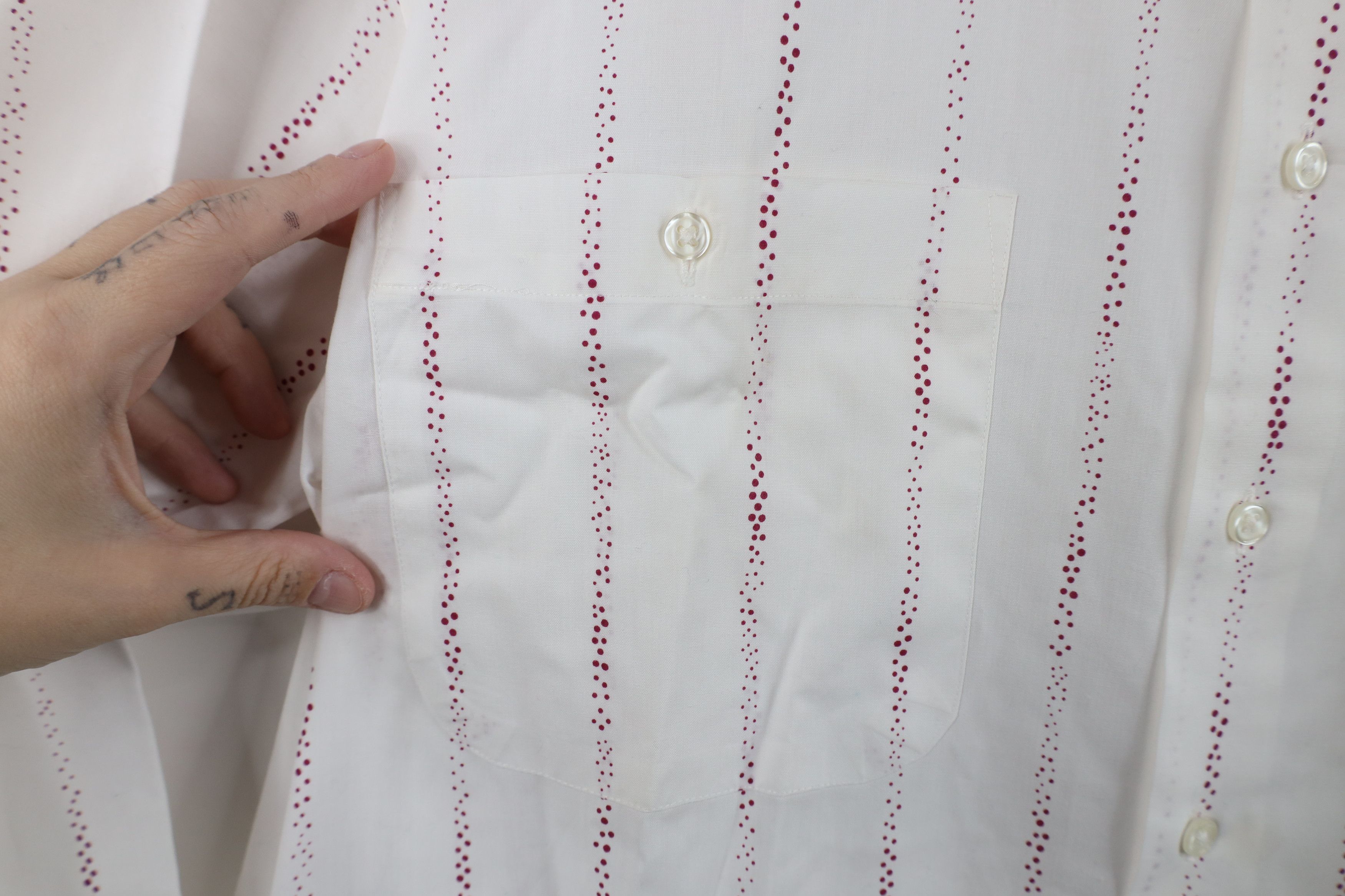 Vintage Vintage 90s Streetwear Polka Dot Sheer Collared Button Shirt Size US M / EU 48-50 / 2 - 5 Thumbnail