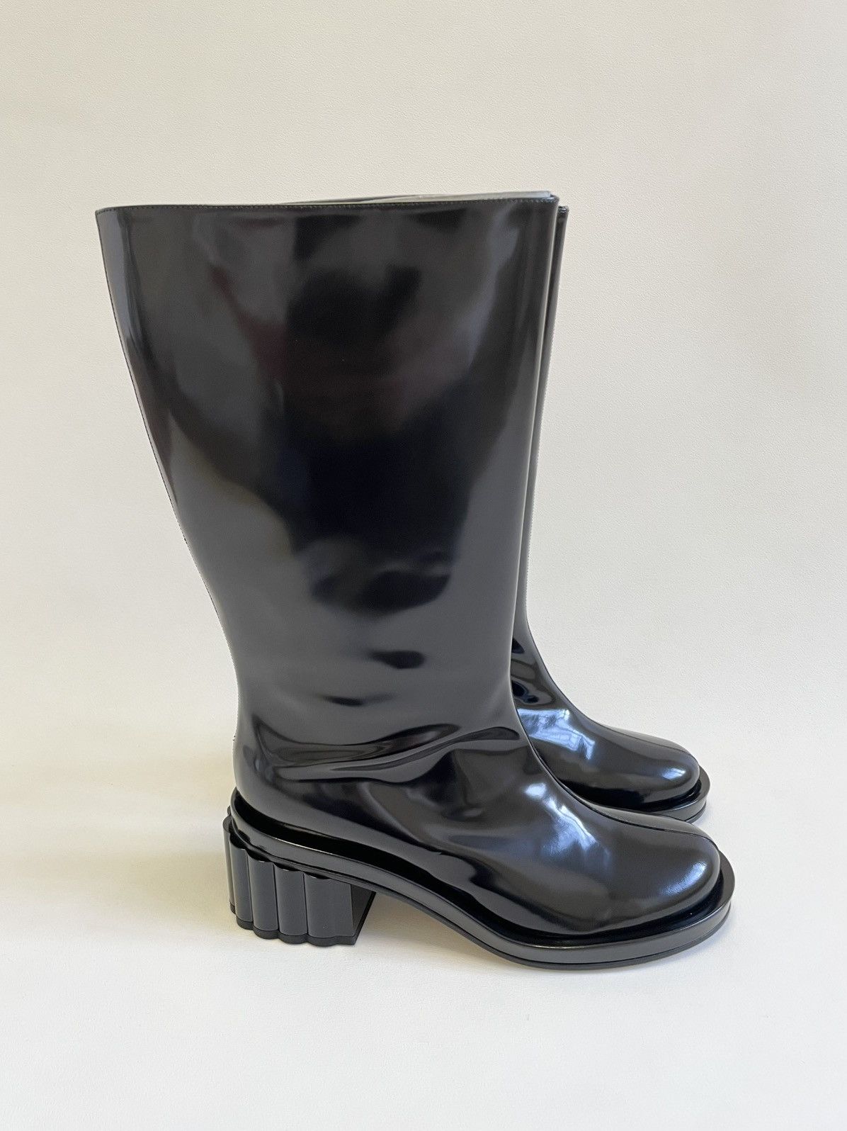 Simone Rocha Black Leather ‘Lacquered Heel’ Boots Size US 9 / IT 39 - 20 Thumbnail