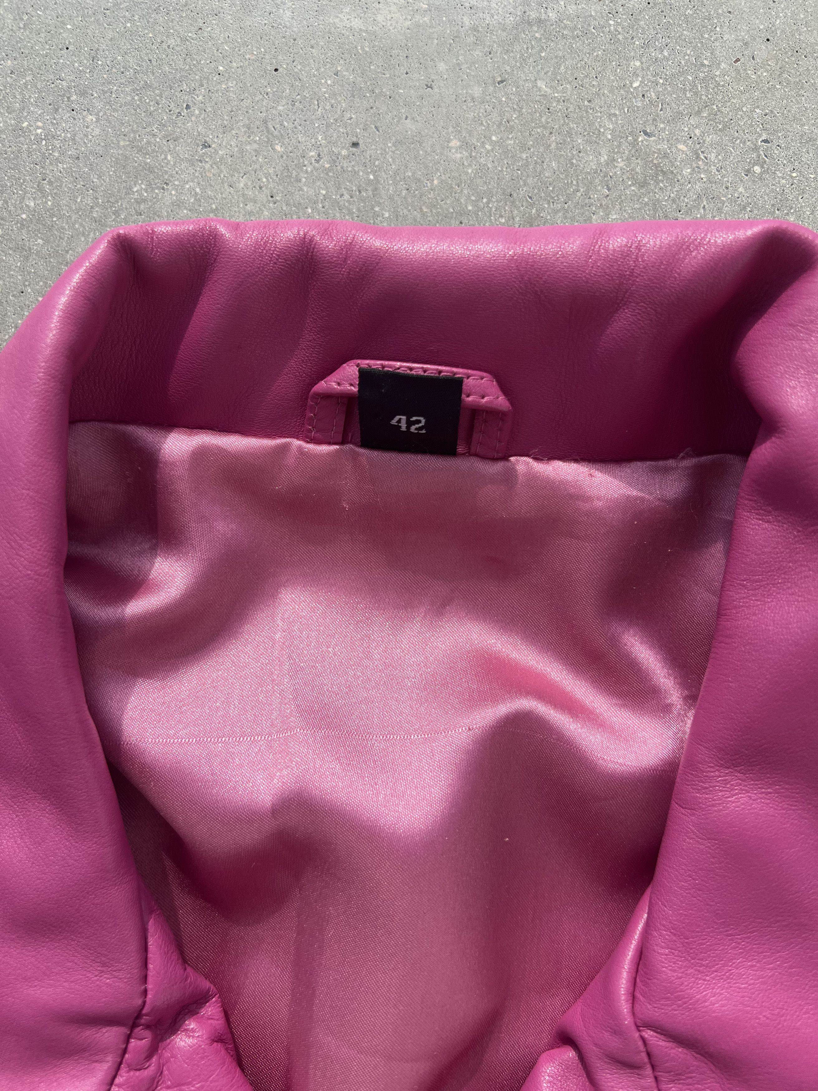 Vintage pink leather jacket genuine Size XL / US 12-14 / IT 48-50 - 3 Thumbnail