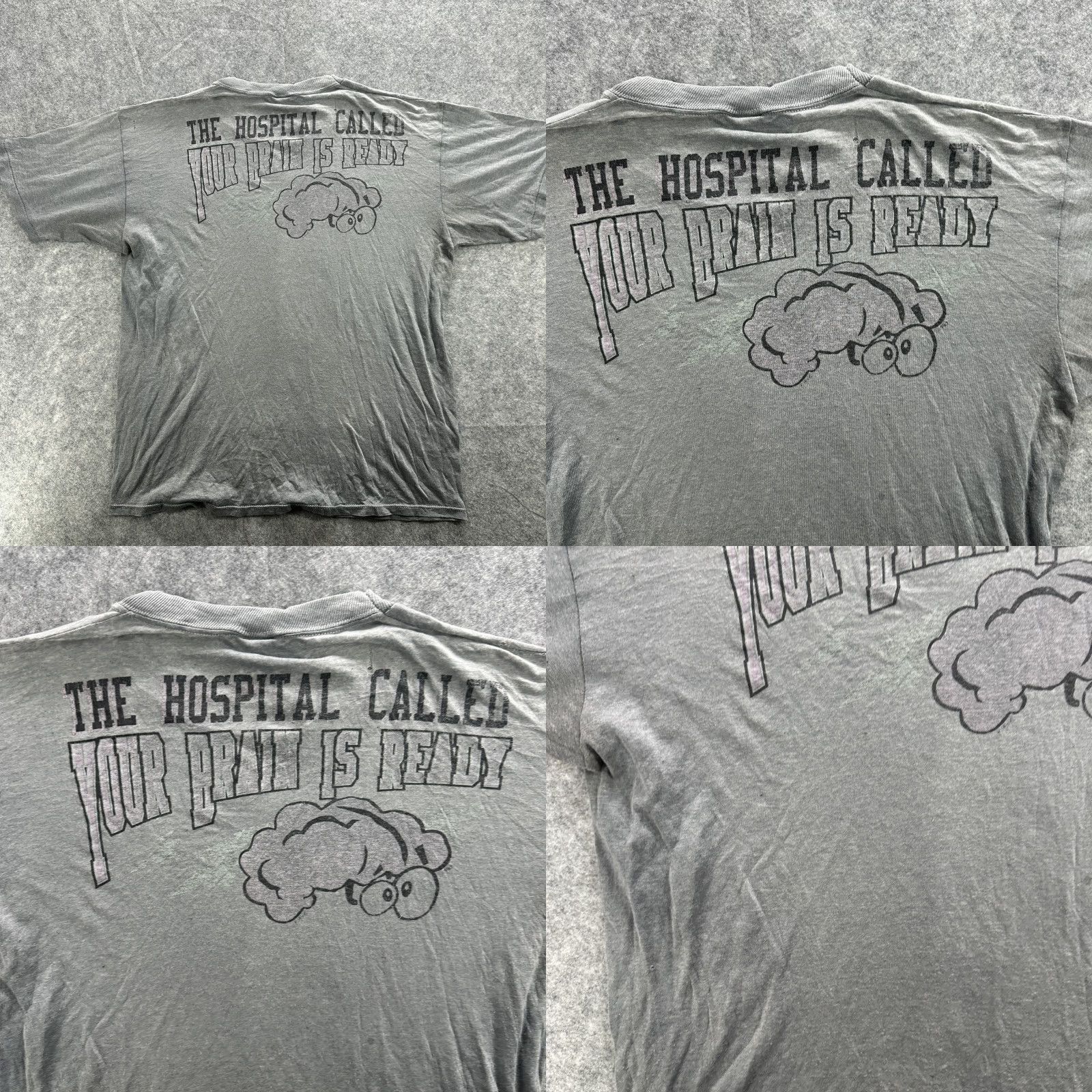 Jerzees VINTAGE Jerzees Shirt Mens XL Gray The Hospital Called Your Brain Is Ready 90s Tee Shirt Mens XL Gray Brain Graphic Print Novelty Tee Size US XL / EU 56 / 4 - 9 Thumbnail