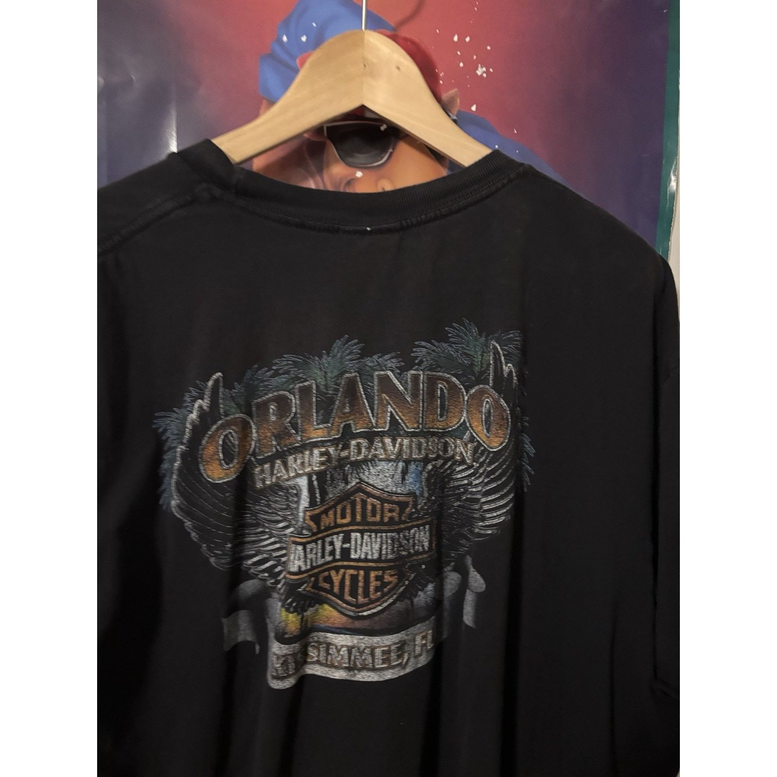 Vintage Harley Davidson Adult Black Orlando Faded Motorcycle Bike Size US XL / EU 56 / 4 - 3 Thumbnail