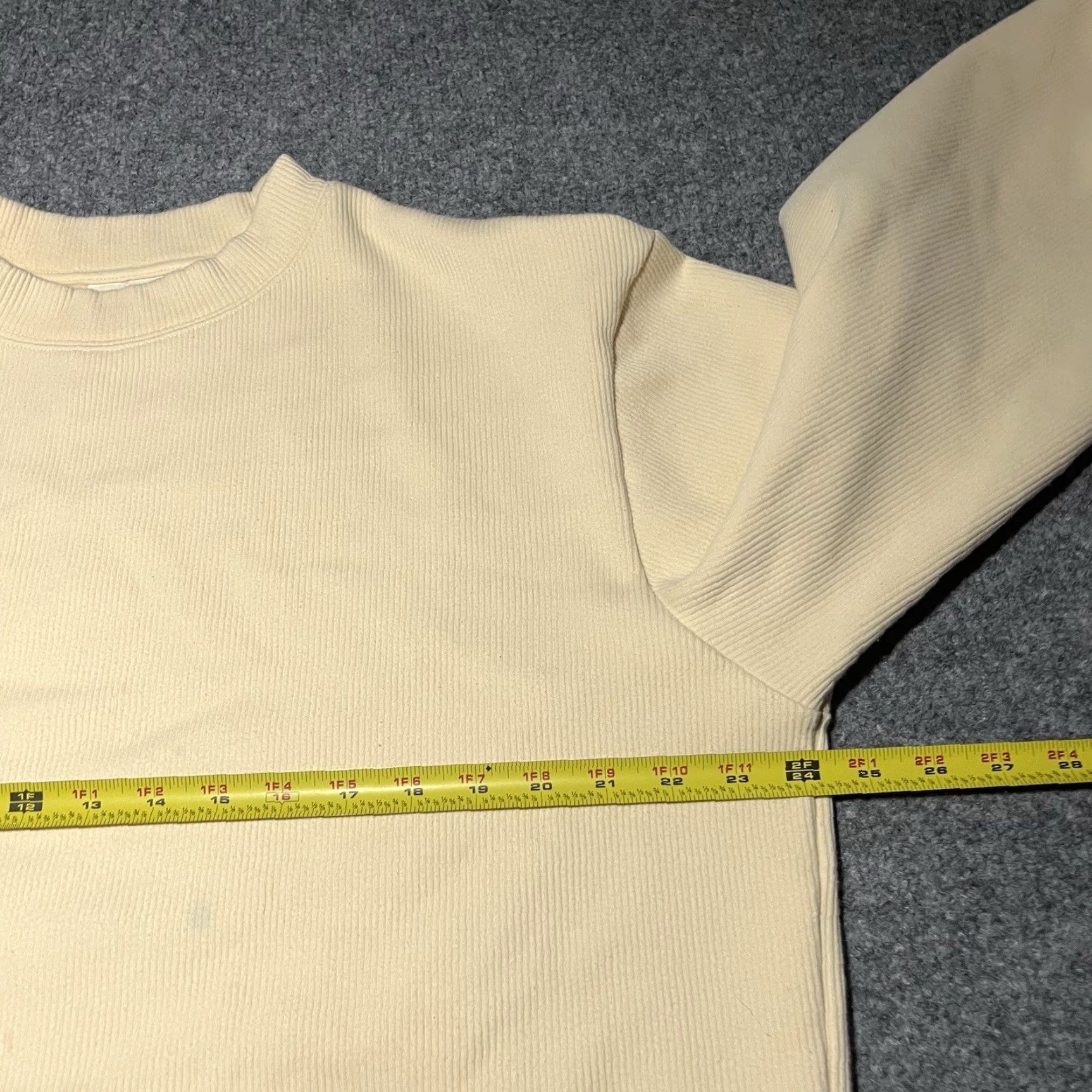 Zulu & Zephyr Sweater Women Size 6 Cream Knit Pullover Crewneck Fleece Cotton