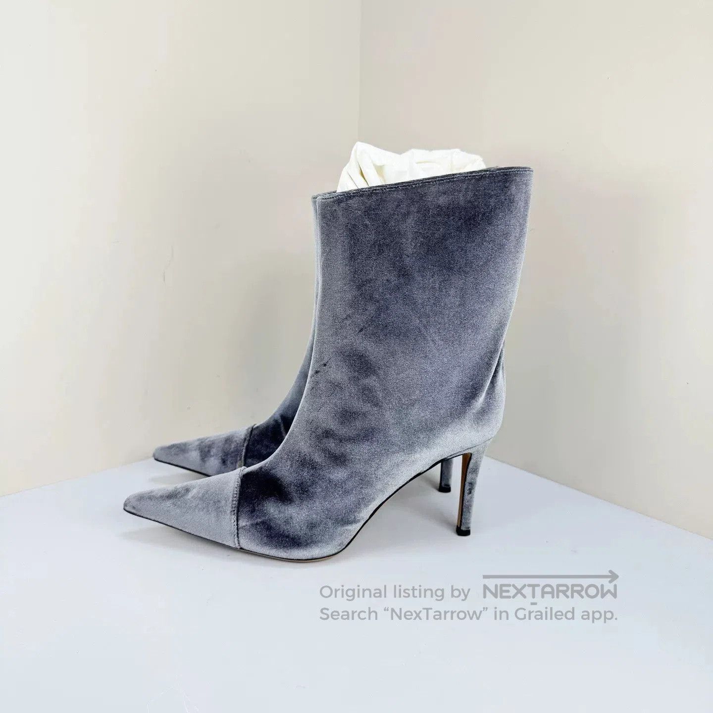 Alexandre Vauthier Alexandre Vauthier Gray Velvet High Heels. Size US 6 / IT 36 - 1 Thumbnail