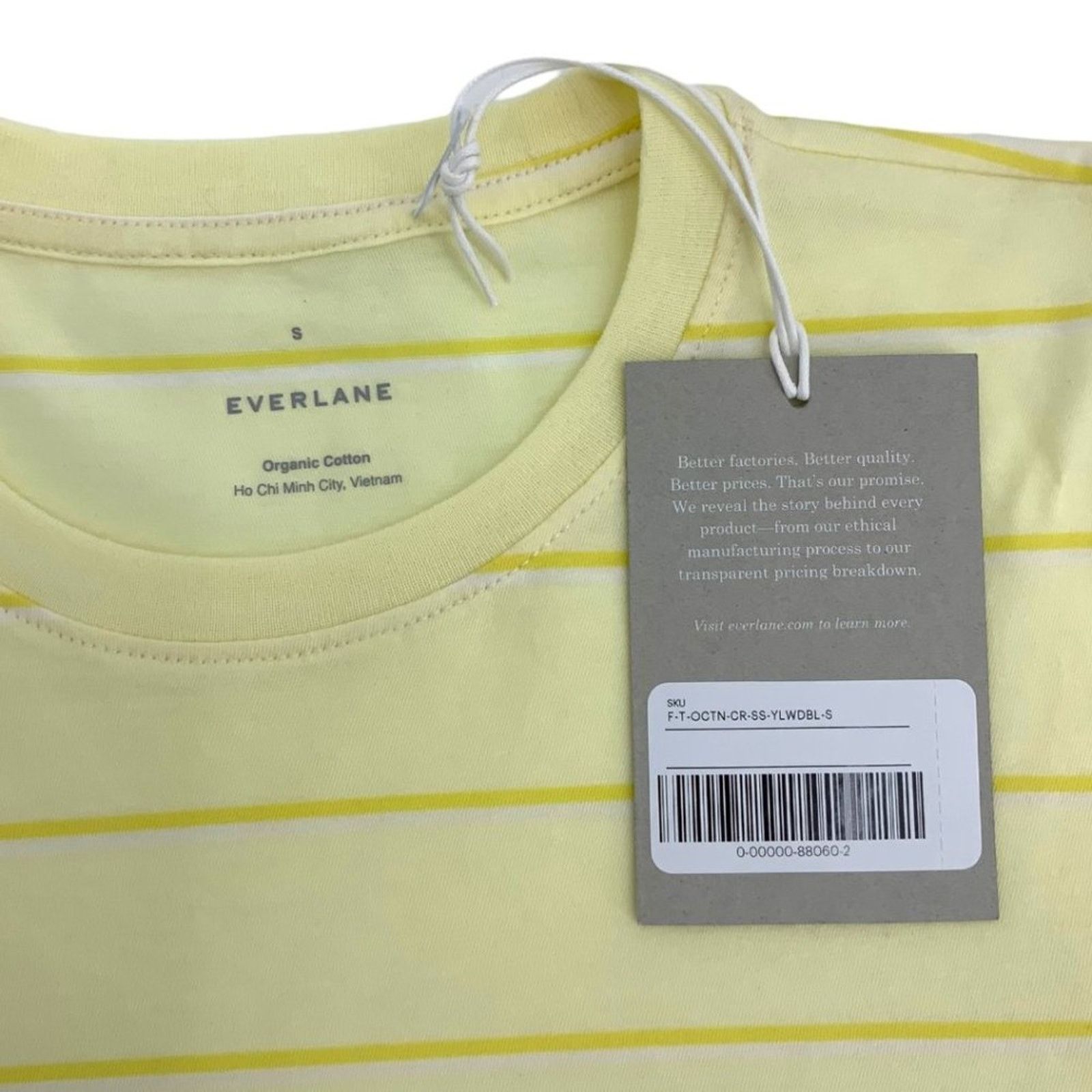 Everlane Everlane Organic Cotton Short Sleeve Yellow Stripe Tee Small Size S / US 4 / IT 40 - 3 Thumbnail
