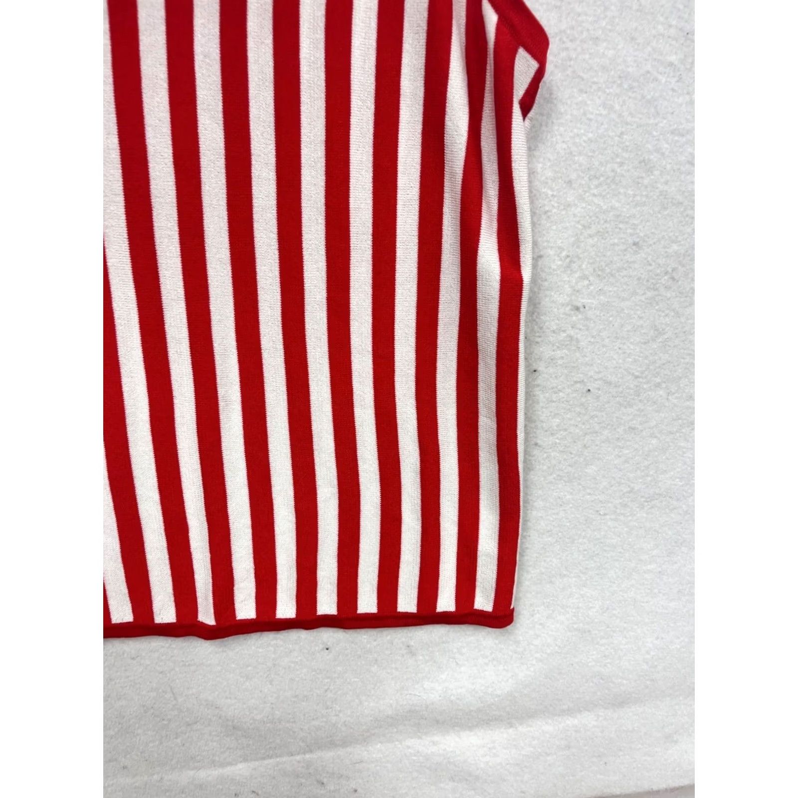 Anne Klein Anne Klein Tank Womens S Red Striped Tank Top #688A Size S / US 4 / IT 40 - 5 Thumbnail