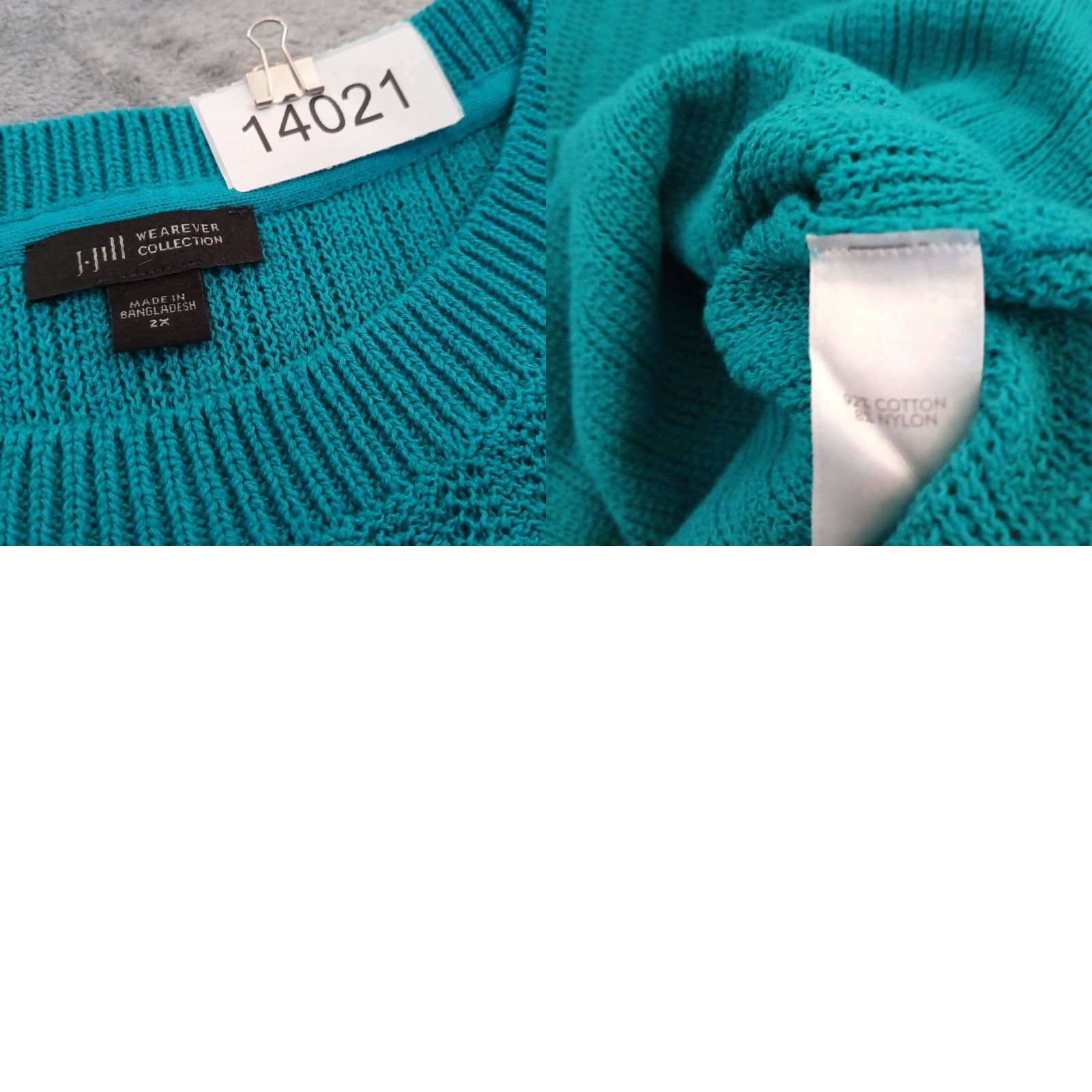 J. Jill J.Jill Wearever Sweater Womens 2X Sleeveless Blue Crew Neck Pullover Knit Cotton Nylon Size XXL / US 16-18 / IT 52-54 - 8 Thumbnail