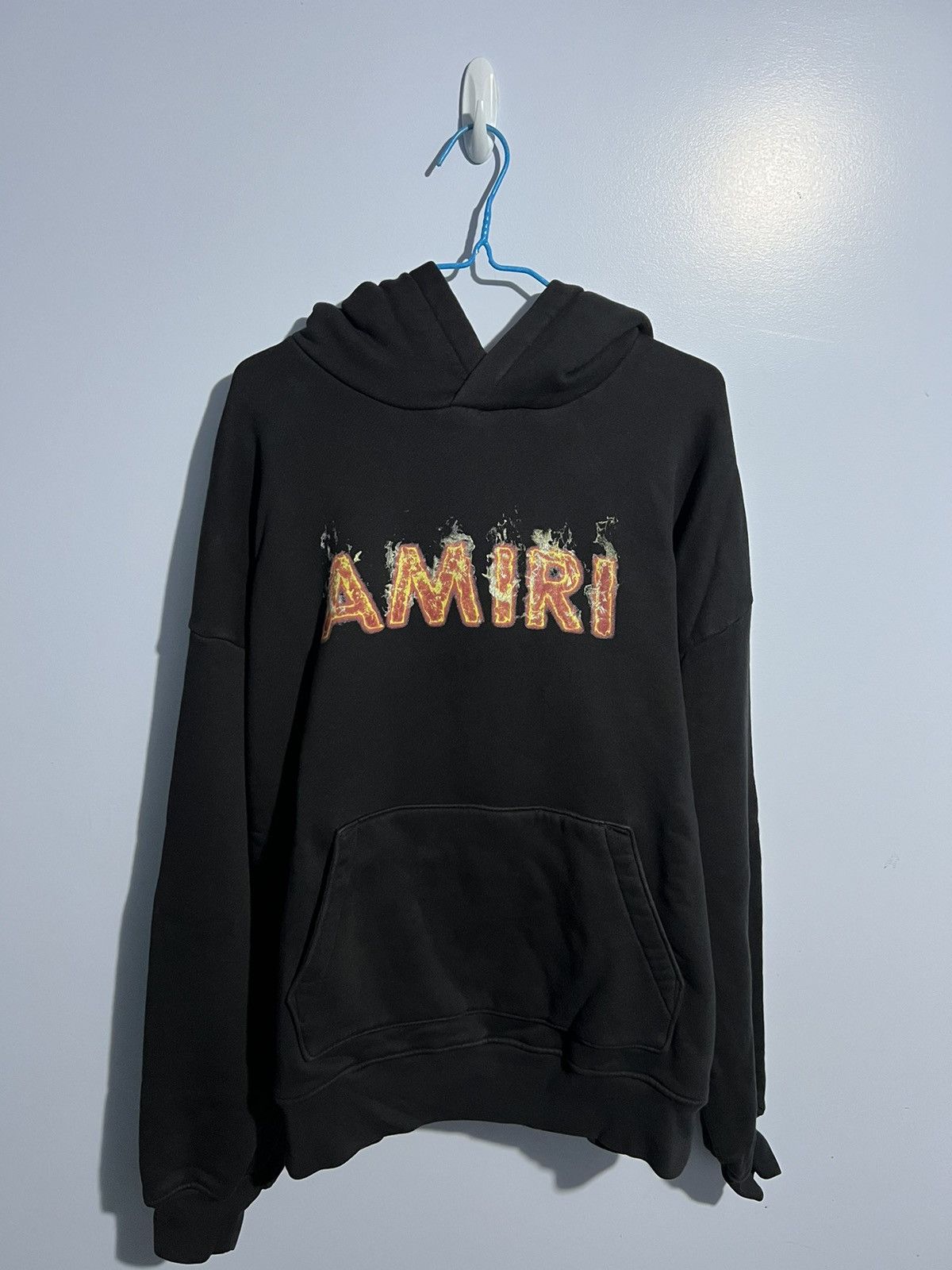 image of Amiri Ssense Exclusive Black Flame Logo Hoodie, Men's (Size Small)