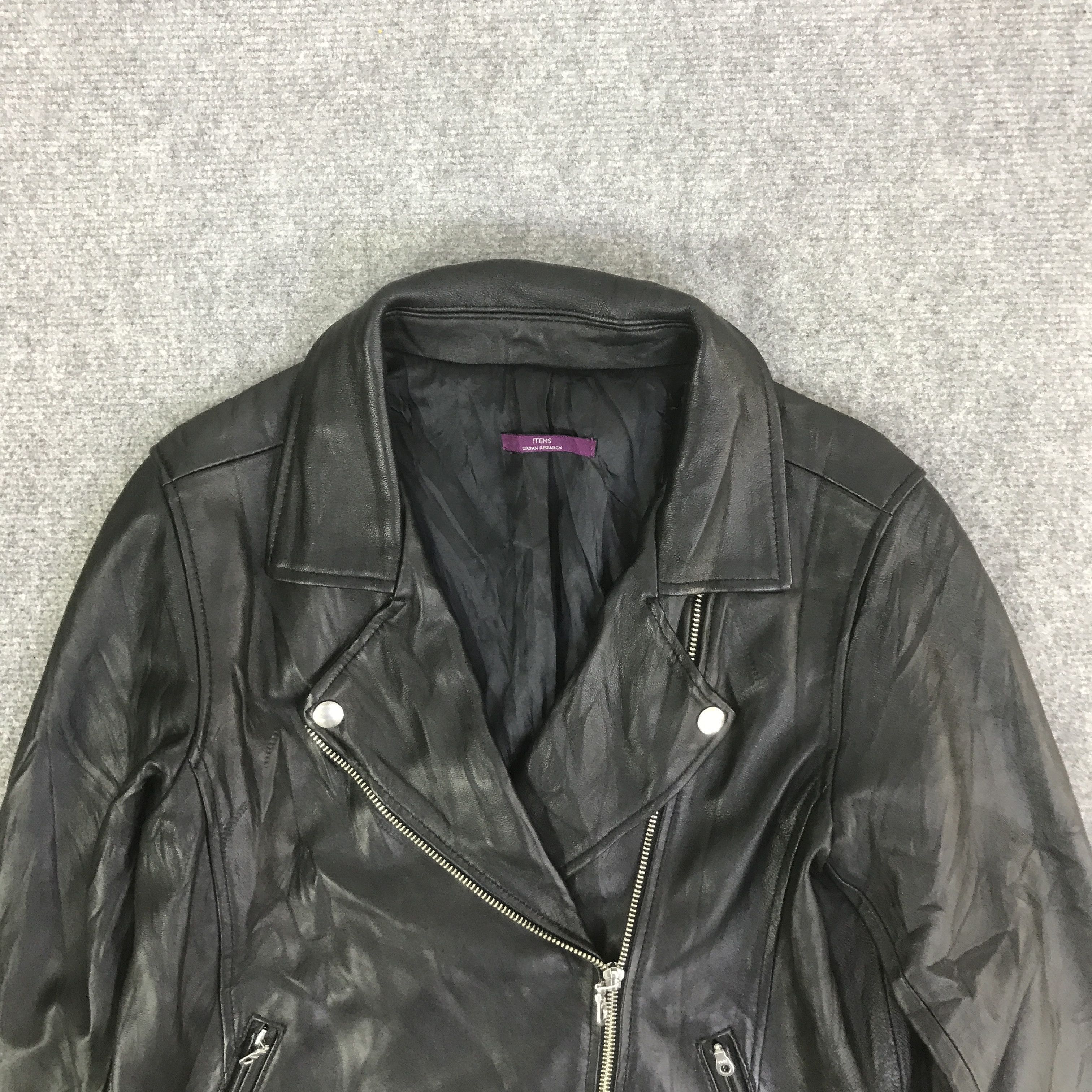Japanese Brand URBAN RESEARCH BLACK LEATHER JACKET K132B16 Size US S / EU 44-46 / 1 - 2 Thumbnail