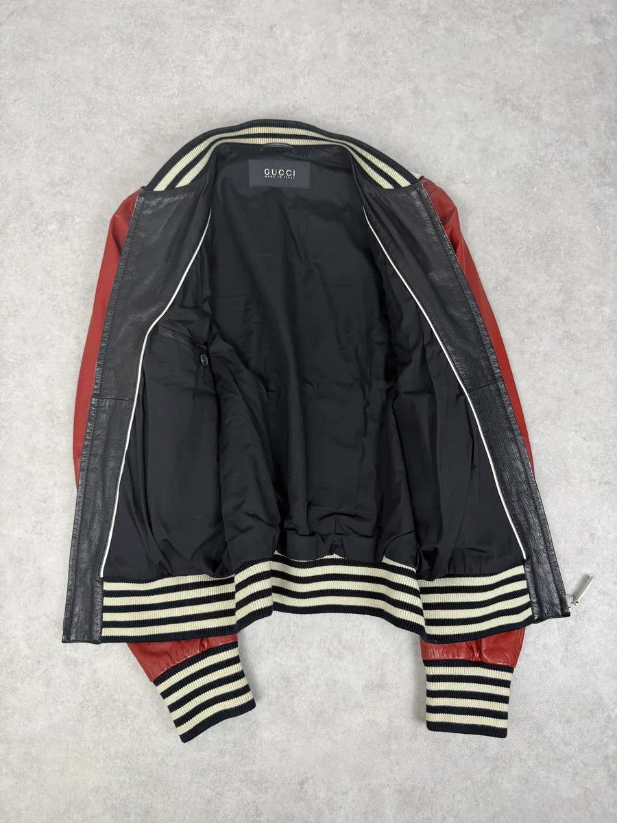 Gucci SS2008 Gucci Propaganda Red & White Biker Leather Jacket by Frida Giannini Size US M / EU 48-50 / 2 - 5 Thumbnail