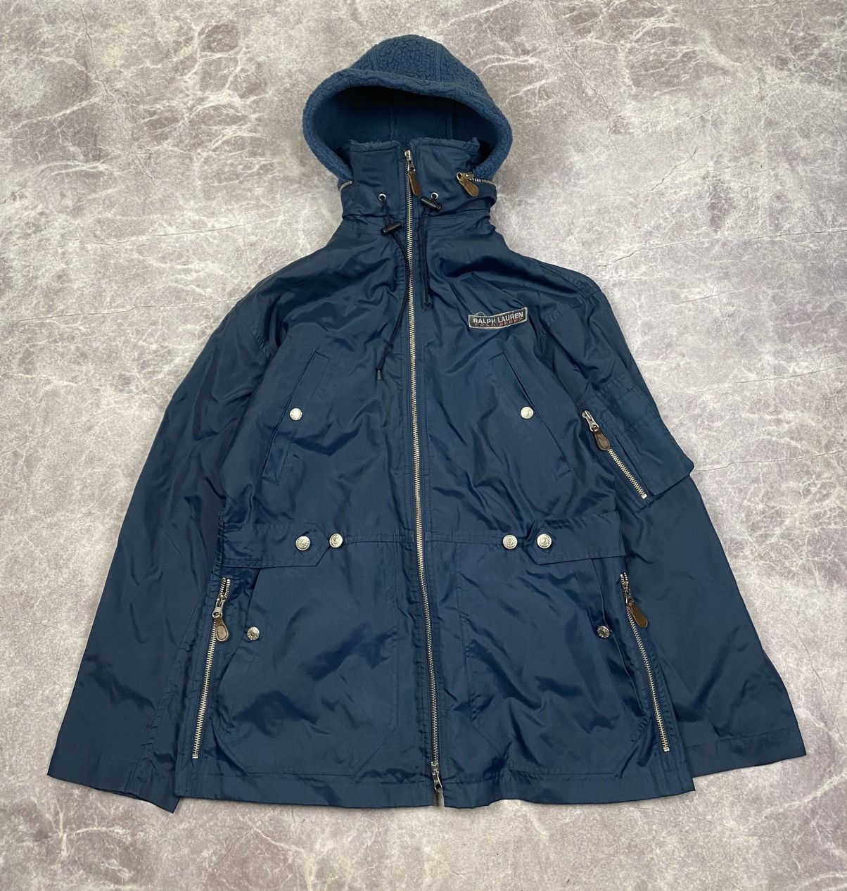 Polo Ralph Lauren Polo Sport Vintage Ralph Lauren Nylon Jacket Fleece Hooded M Size M / US 6-8 / IT 42-44 - 1 Thumbnail
