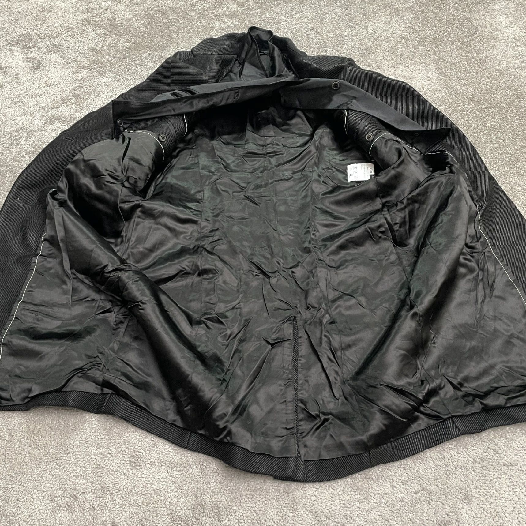 Vintage Noir Wool Blend Long Trench Coat Jacket Women US8 EU40 Black Pockets Vintage No Size M / US 6-8 / IT 42-44 - 3 Thumbnail