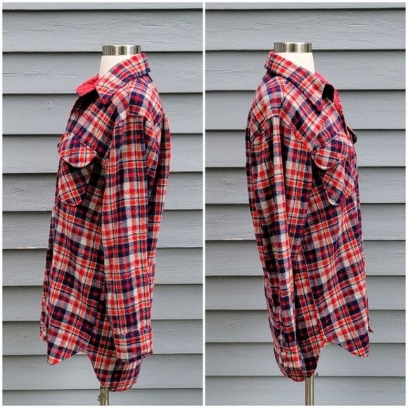Vintage Vintage 60s J. C. Penny Wool Board Shirt Red Navy Blue and G Size US L / EU 52-54 / 3 - 2 Thumbnail