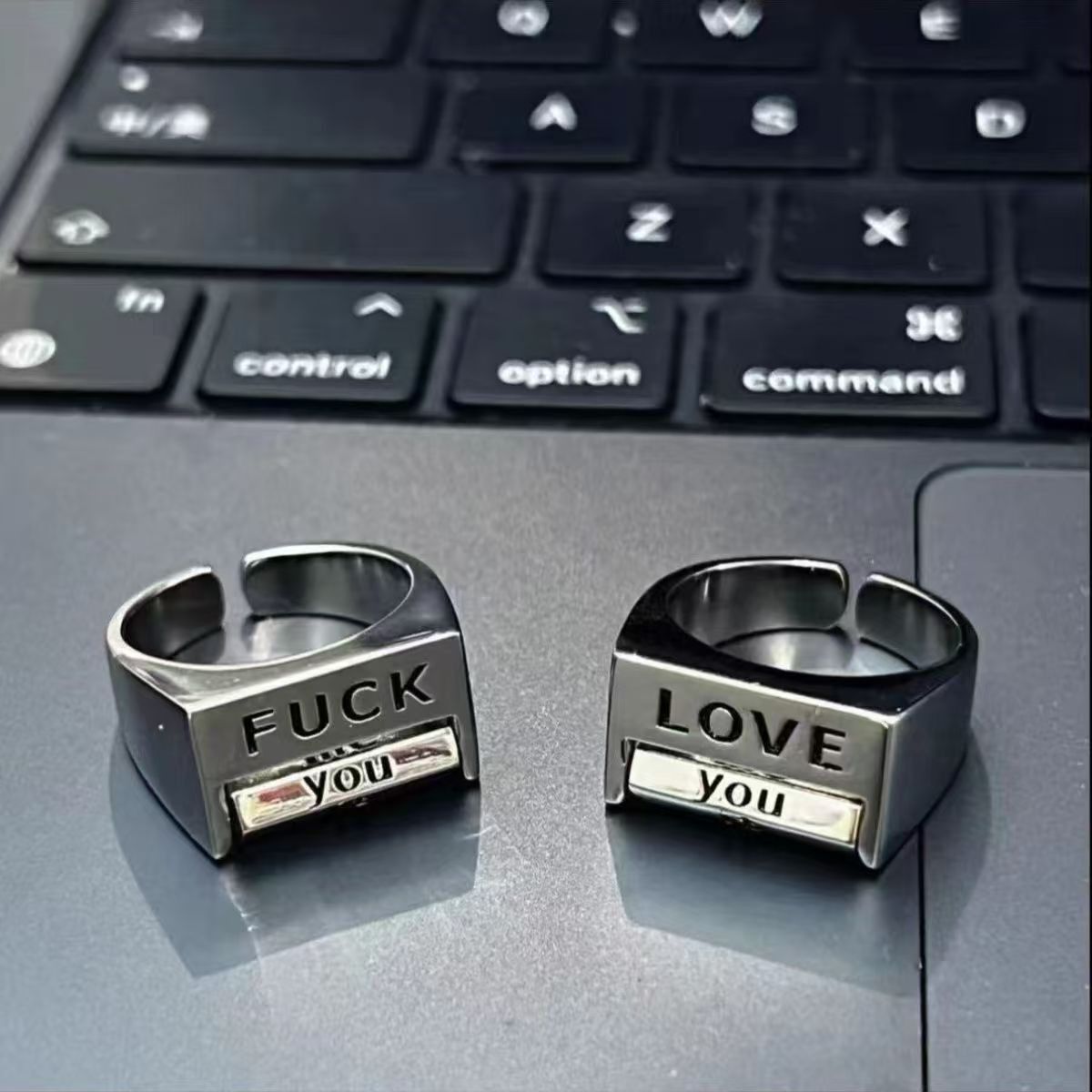 Jewelry FXCK Modern Jewelry Rings Open Size Chrome Ring (Size 7-13) Size ONE SIZE - 2 Thumbnail
