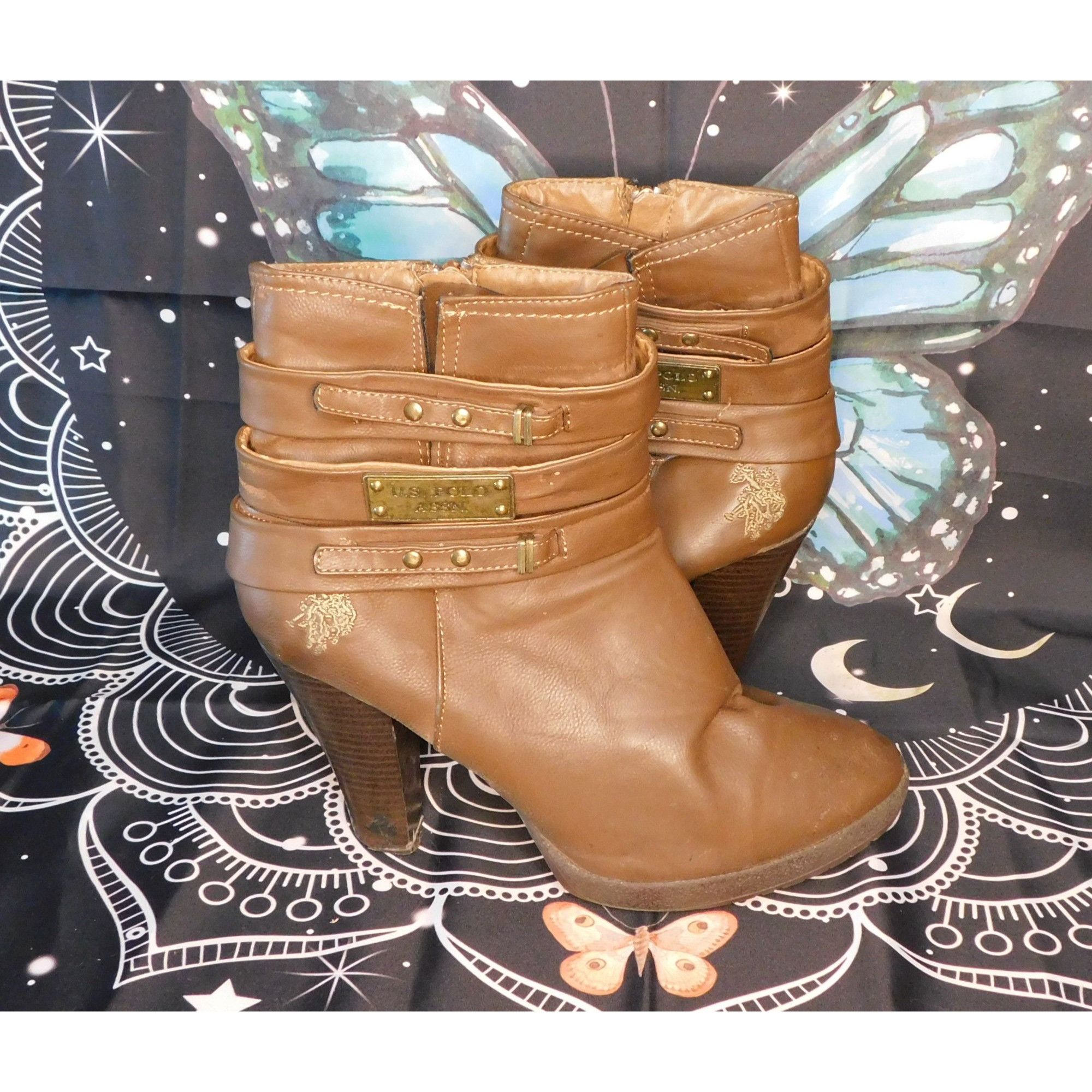 U.S. Polo Assn. US Polo Assn Brown Heeled Ankle Boots Size Womens 10M Size US 10 / IT 40 - 1 Thumbnail