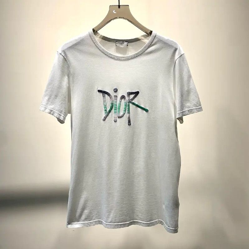 Dior Dior White Cotton Men's T-shirt 0089 Size US L / EU 52-54 / 3 - 1 Thumbnail
