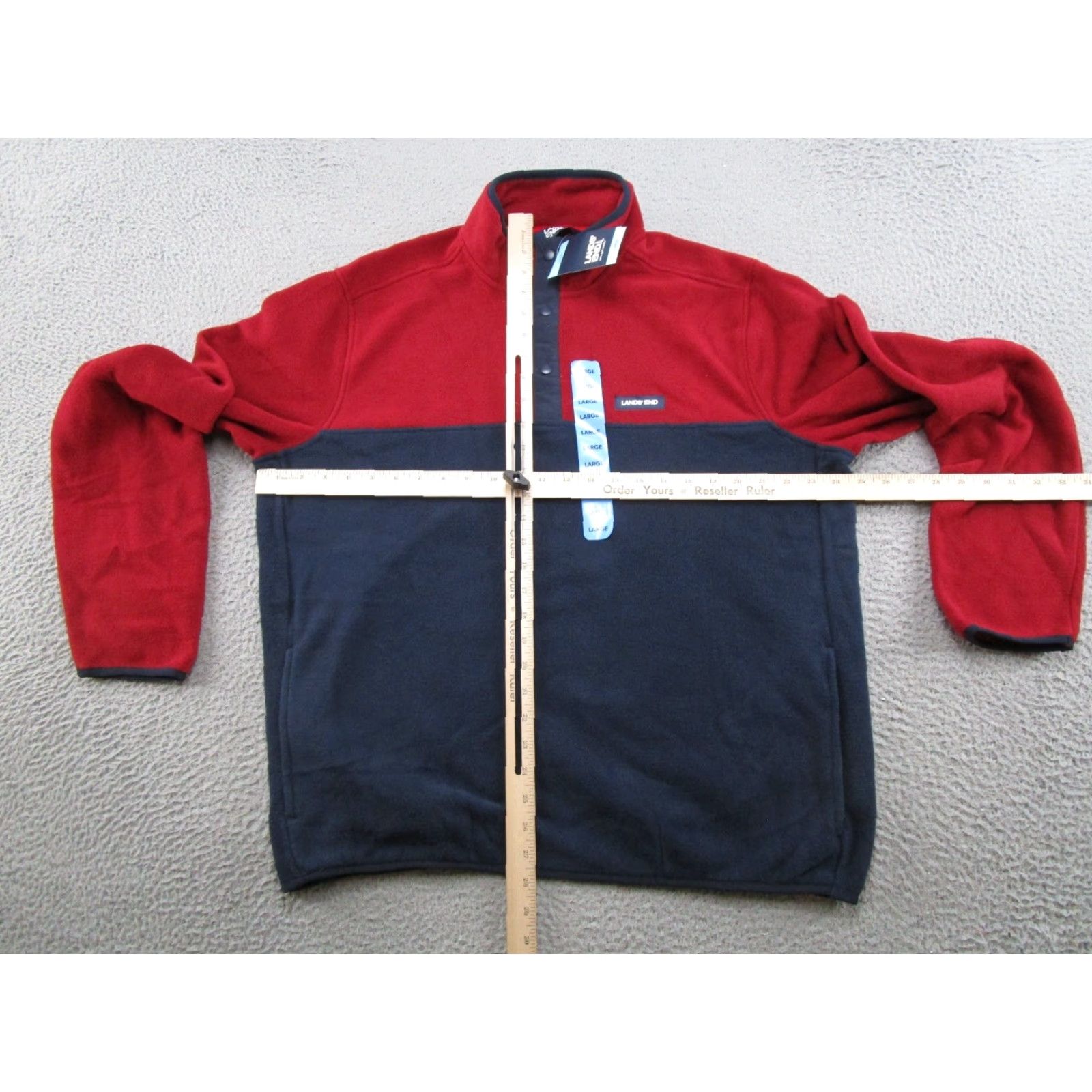 Lands' End Lands' End Fleece Pullover Jacket Men’s Size L Colorblock 1/4 Snap New Size US L / EU 52-54 / 3 - 7 Thumbnail