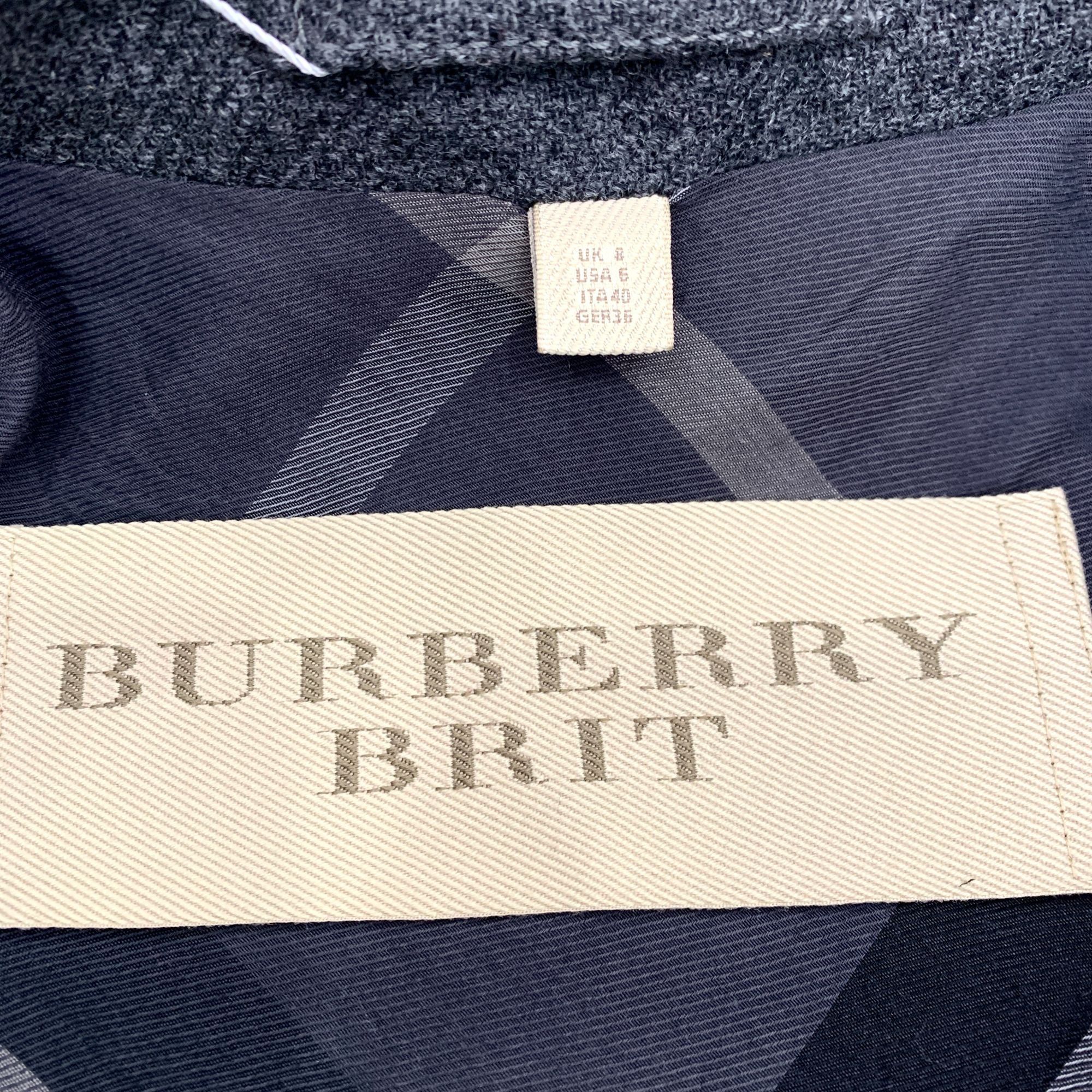 Burberry Burberry Brit Black-Grey Wool Shawl Collar Coat (Size 40/M) Size M / US 6-8 / IT 42-44 - 2 Thumbnail