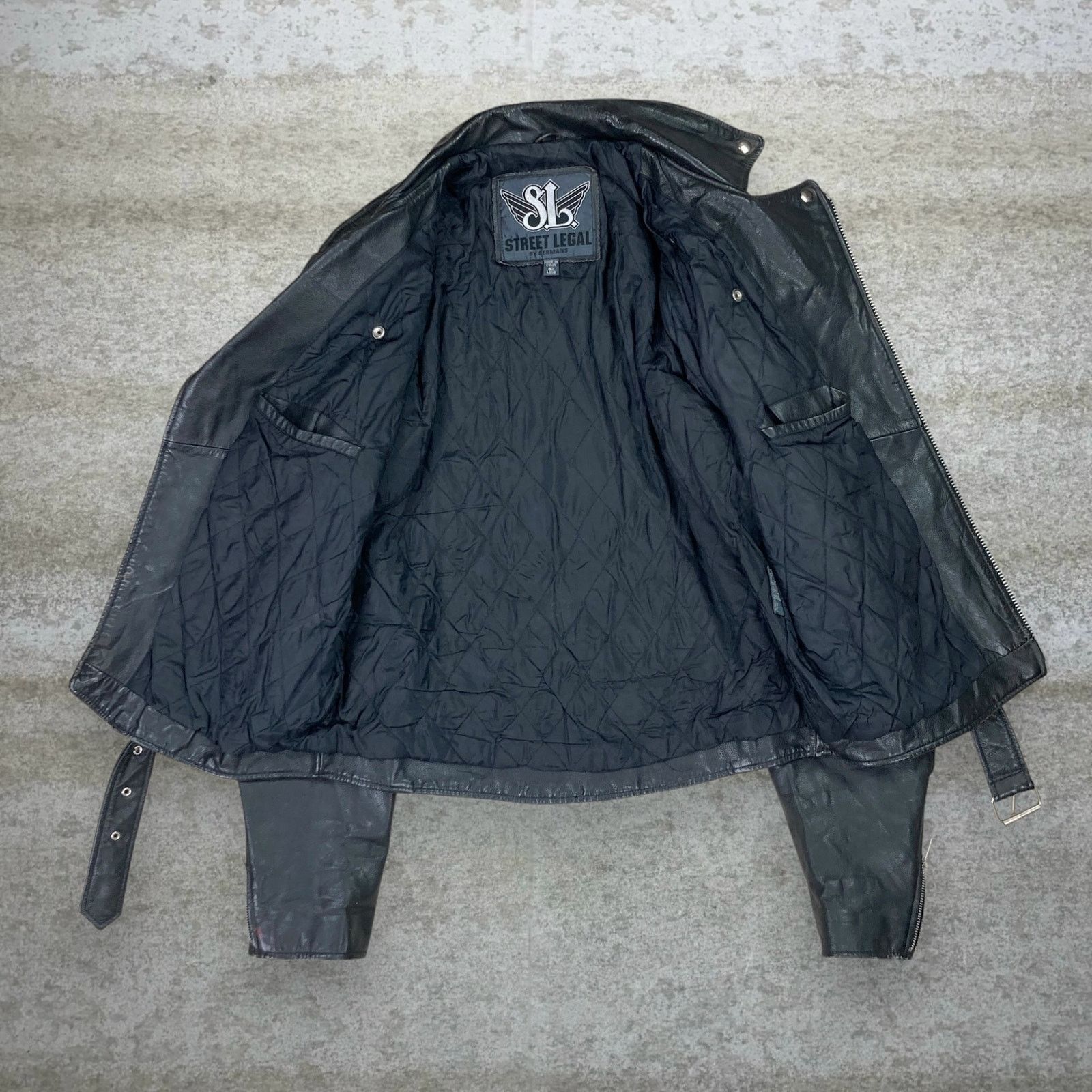 Vintage Vintage 90s Street Legal Genuine Leather Jacket Mens L Black Size US L / EU 52-54 / 3 - 3 Thumbnail