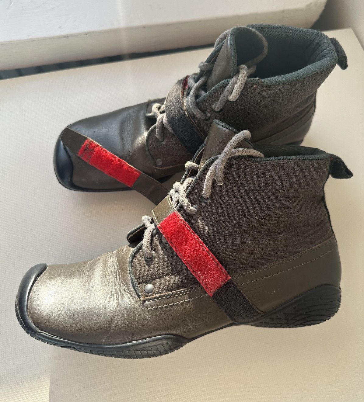 Prada Prada FW99 Leather square toe strap military boots Size US 8 / IT 38 - 5 Thumbnail