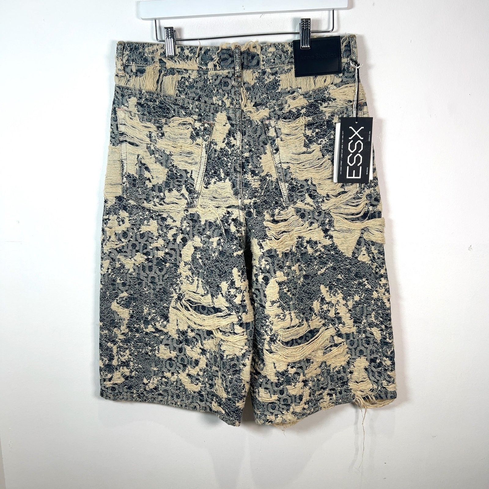 Acne Studios Acne Studios Distressed Mongram Denim Shorts Size US 32 / EU 48 - 2 Thumbnail