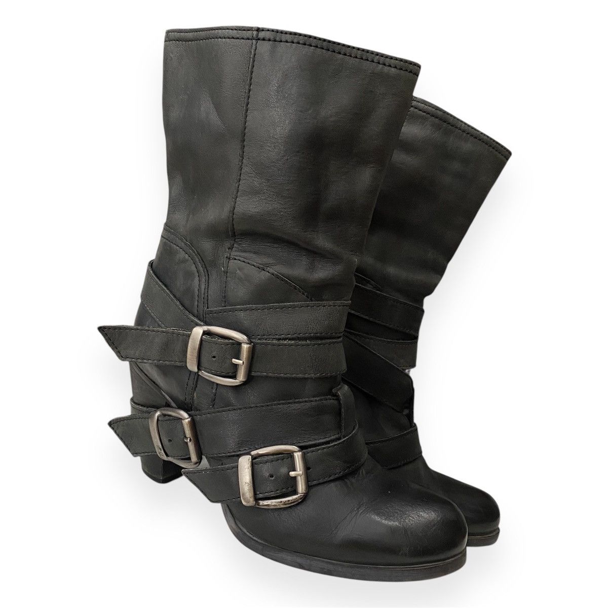 If Six Was Nine × Japanese Brand × Le Grande Bleu (L.G.B.) Vintage wrap bondage black boots Size US 5 / IT 35 - 1 Thumbnail