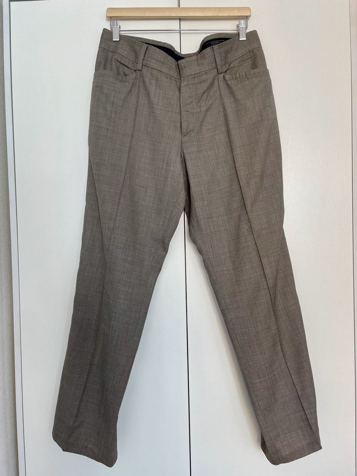 Prada Prada Vintage Wide Leg Wool Pant Trousers Size 56 Size US 36 / EU 52 - 1 Thumbnail