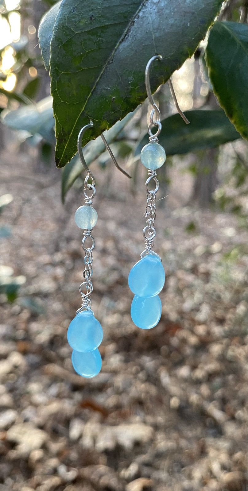 Handmade Blue Quartz Dangles Size ONE SIZE - 3 Thumbnail
