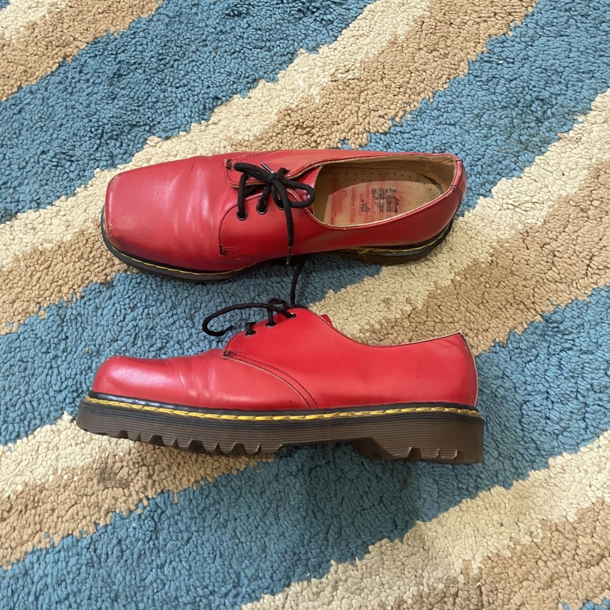 image of 1970S Made In England Dr Martens Square Toe Boot in Red, Men's (Size 8)
