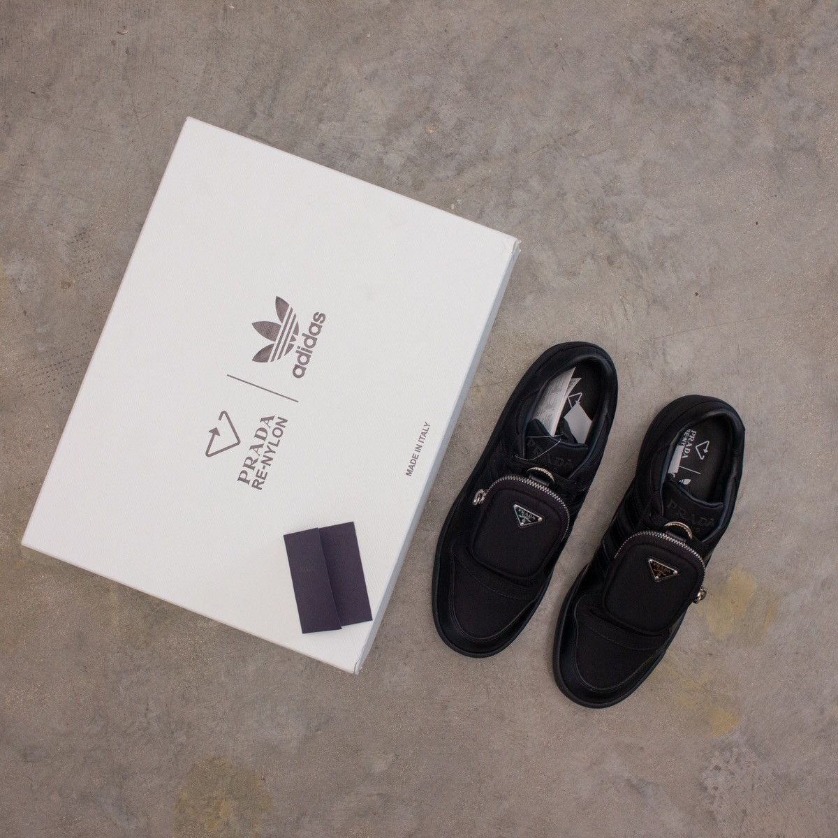 Adidas  Prada ADIDAS X PRADA RE-Nylon Forum Low Black Sneakers GY7043 |  Grailed