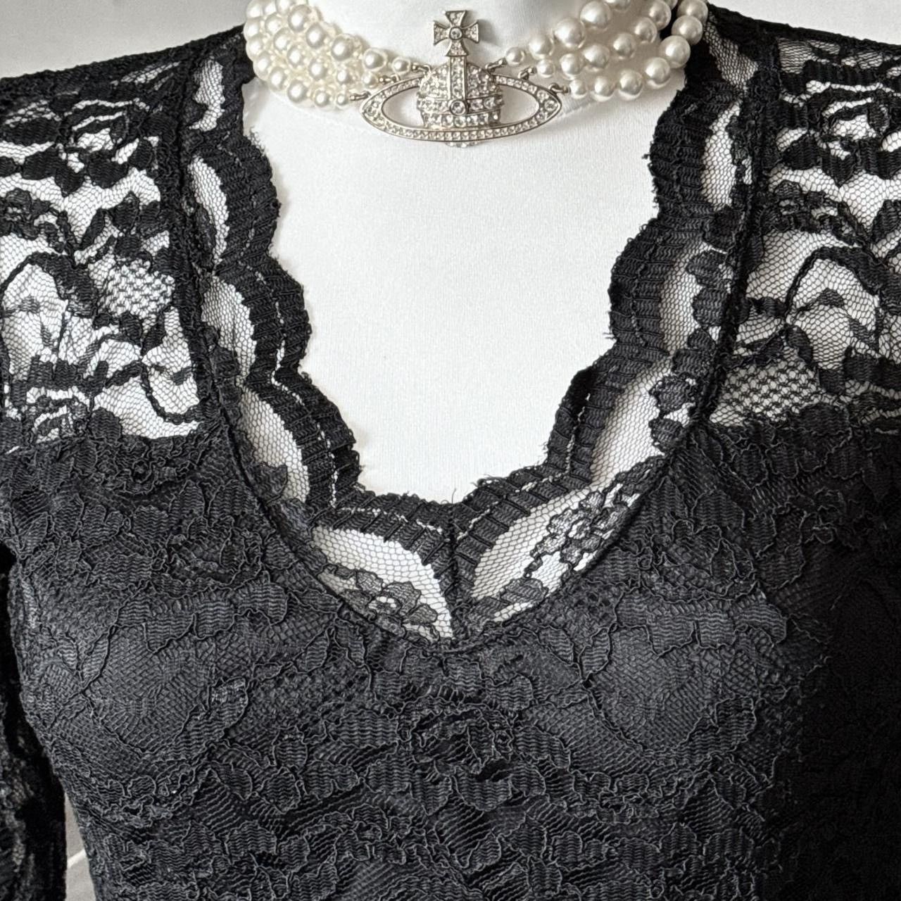 Vintage So unique lace gothic avant - garde blouse Size S / US 4 / IT 40 - 3 Thumbnail