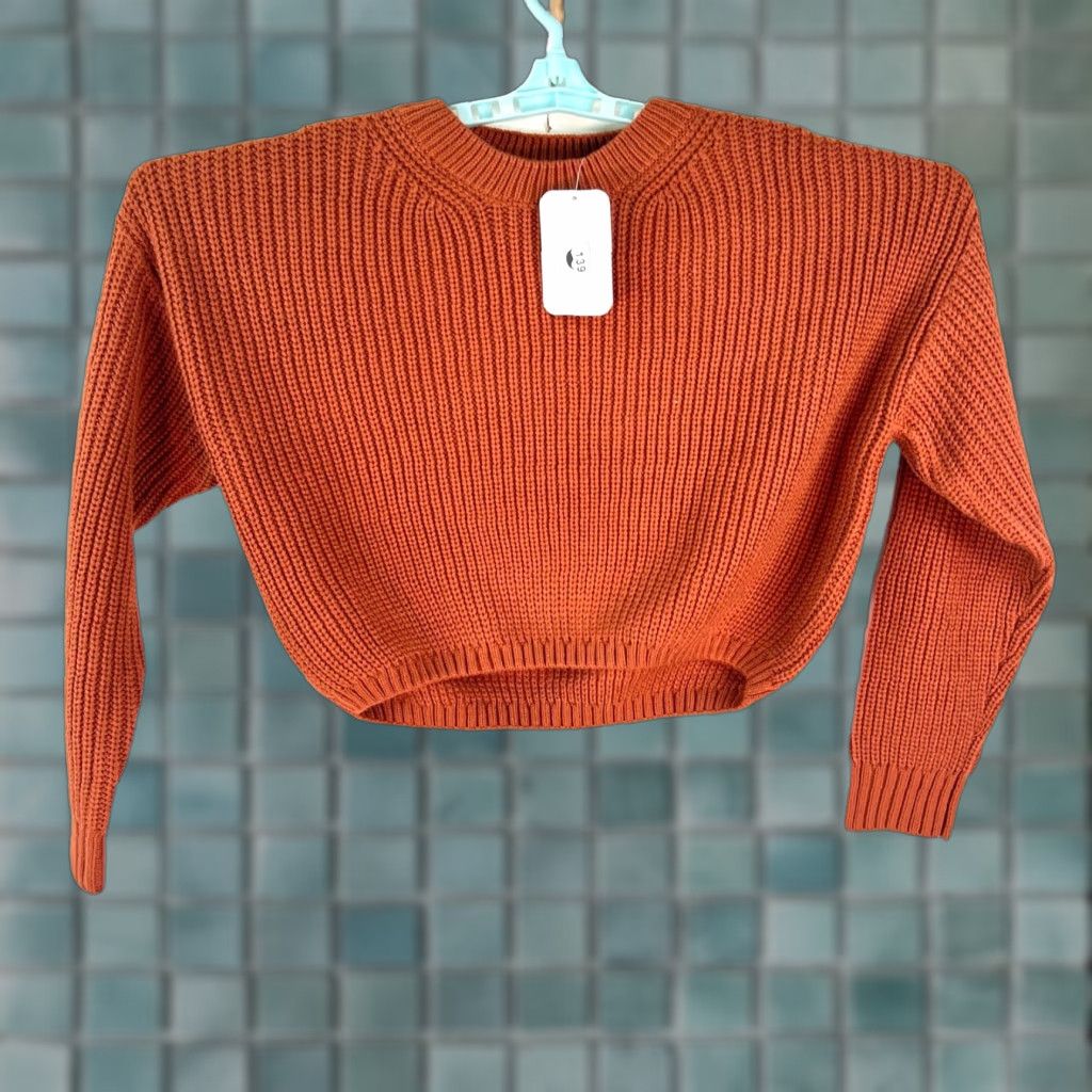 Vintage Elodie Cropped Crew Neck Ribbed Sweater Womens Size XL Brown Long Sleeve Size XL / US 12-14 / IT 48-50 - 1 Thumbnail