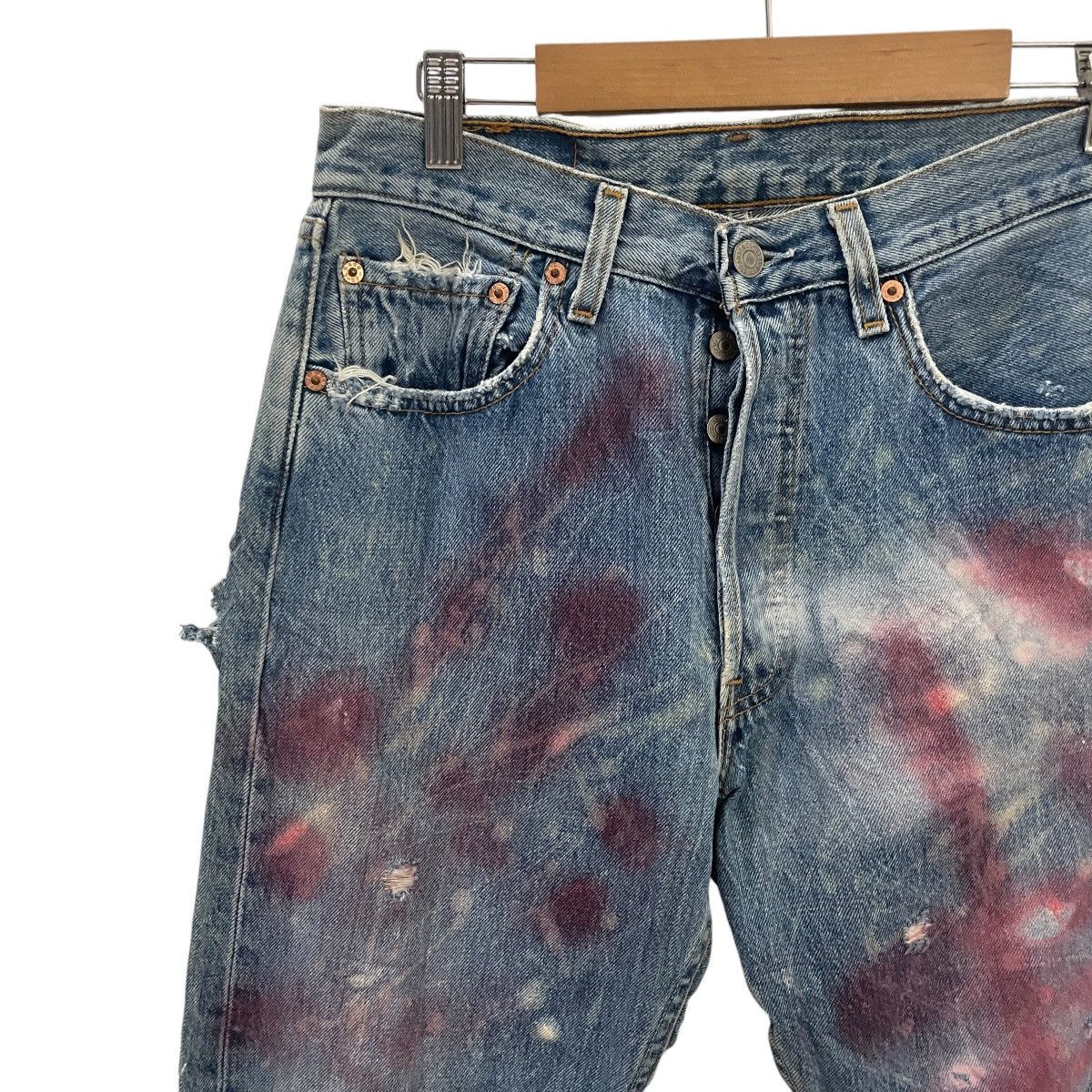 Levi's Vintage 90s Levis Lot 501 Art Distressed Denim Jeans Size US 30 / EU 46 - 3 Thumbnail