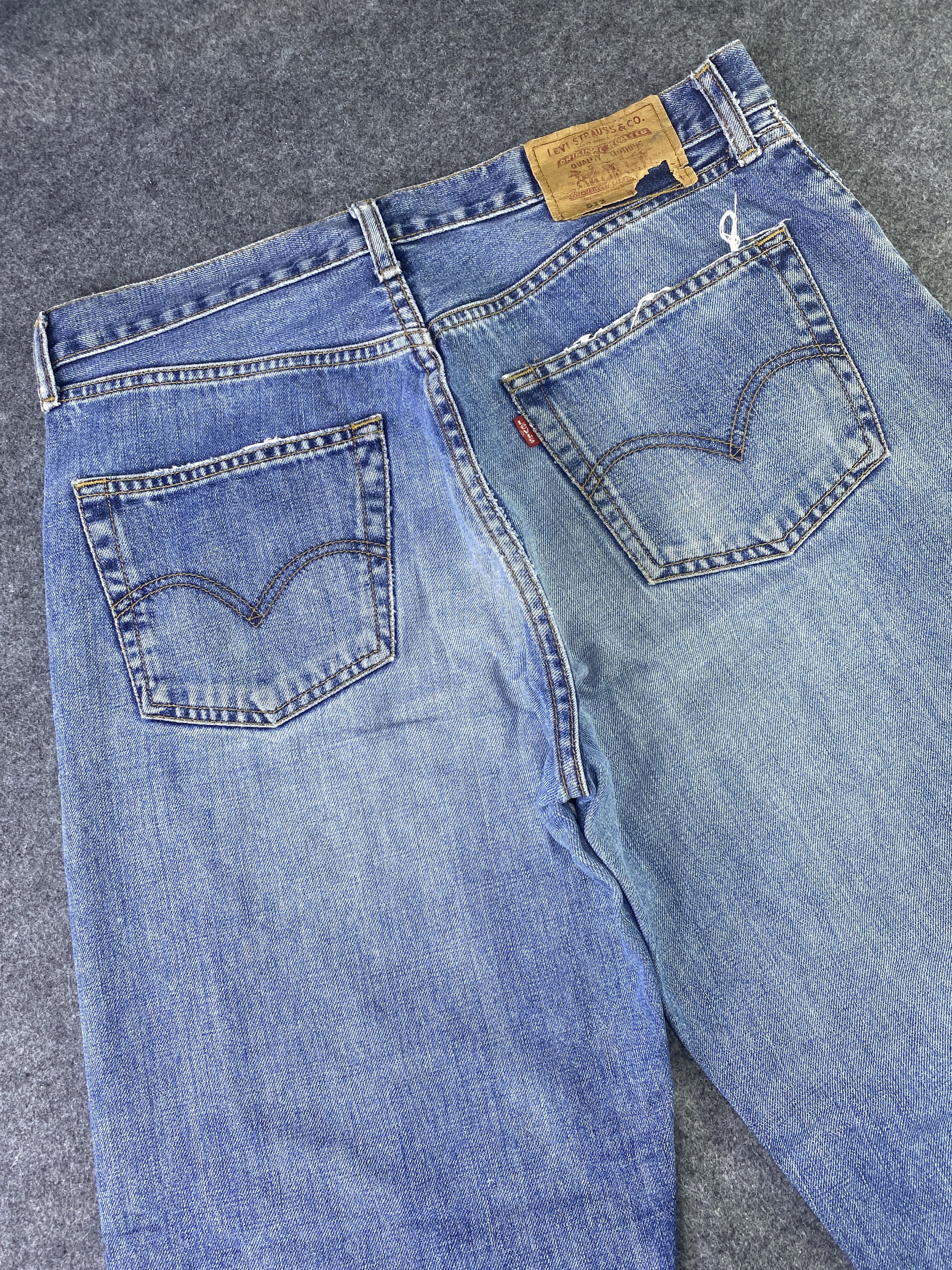 Levi's VINTAGE LEVI'S 513 DISTRESS BLUE WASH JEANS - J912 Size US 34 / EU 50 - 6 Thumbnail