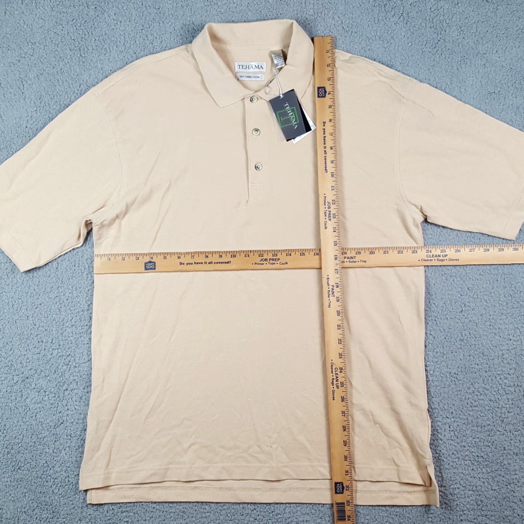Vintage VINTAGE Tehama Beige Cotton Golf Polo Shirt XL Short Sleeve Collared Preppy 90s Mens Size US XL / EU 56 / 4 - 6 Thumbnail