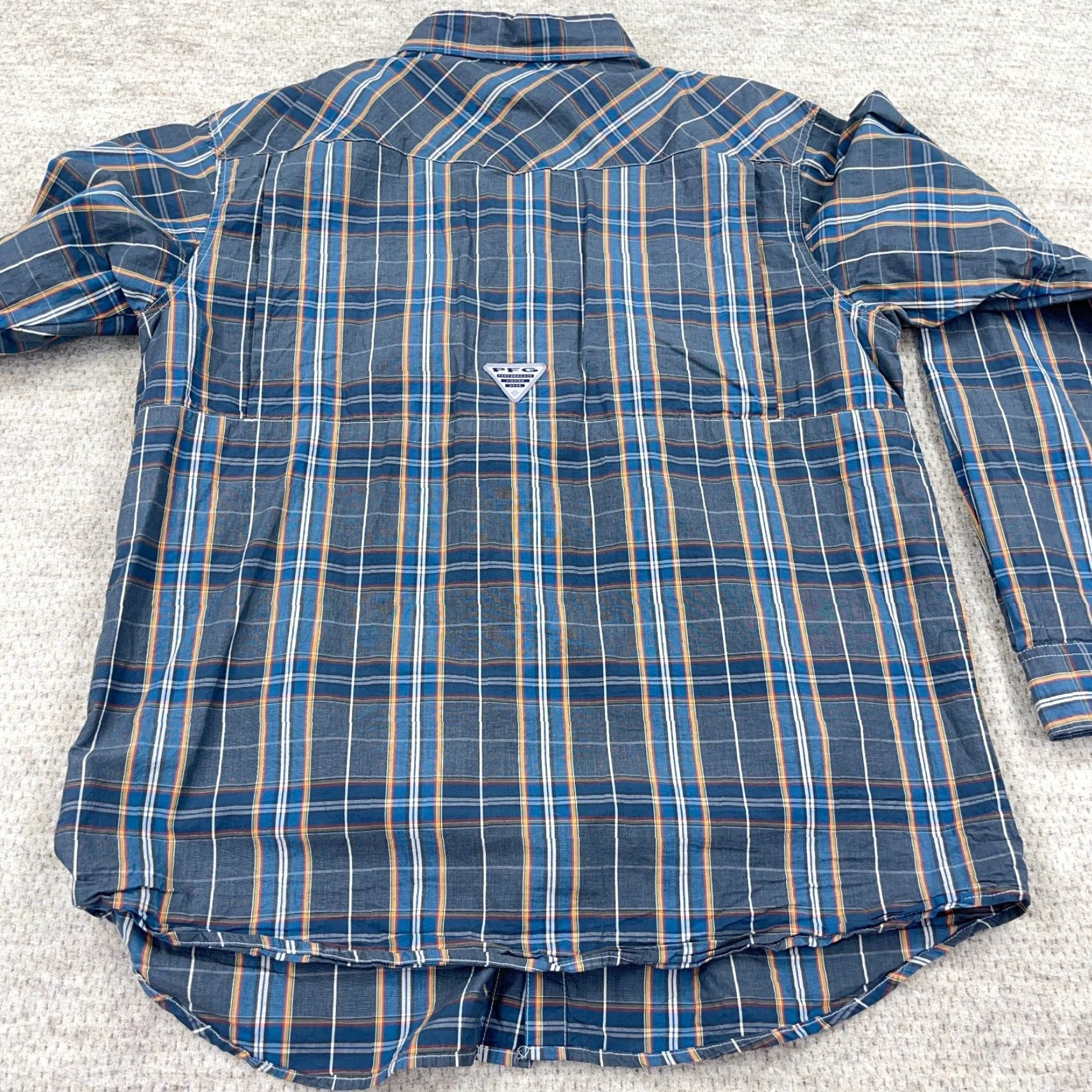 Vintage Columbia PFG Shirt Men XL Blue Plaid Pearl Snap Button-Up Long Sleeve Fishing Outdoor Camp Mens Size US XL / EU 56 / 4 - 6 Thumbnail