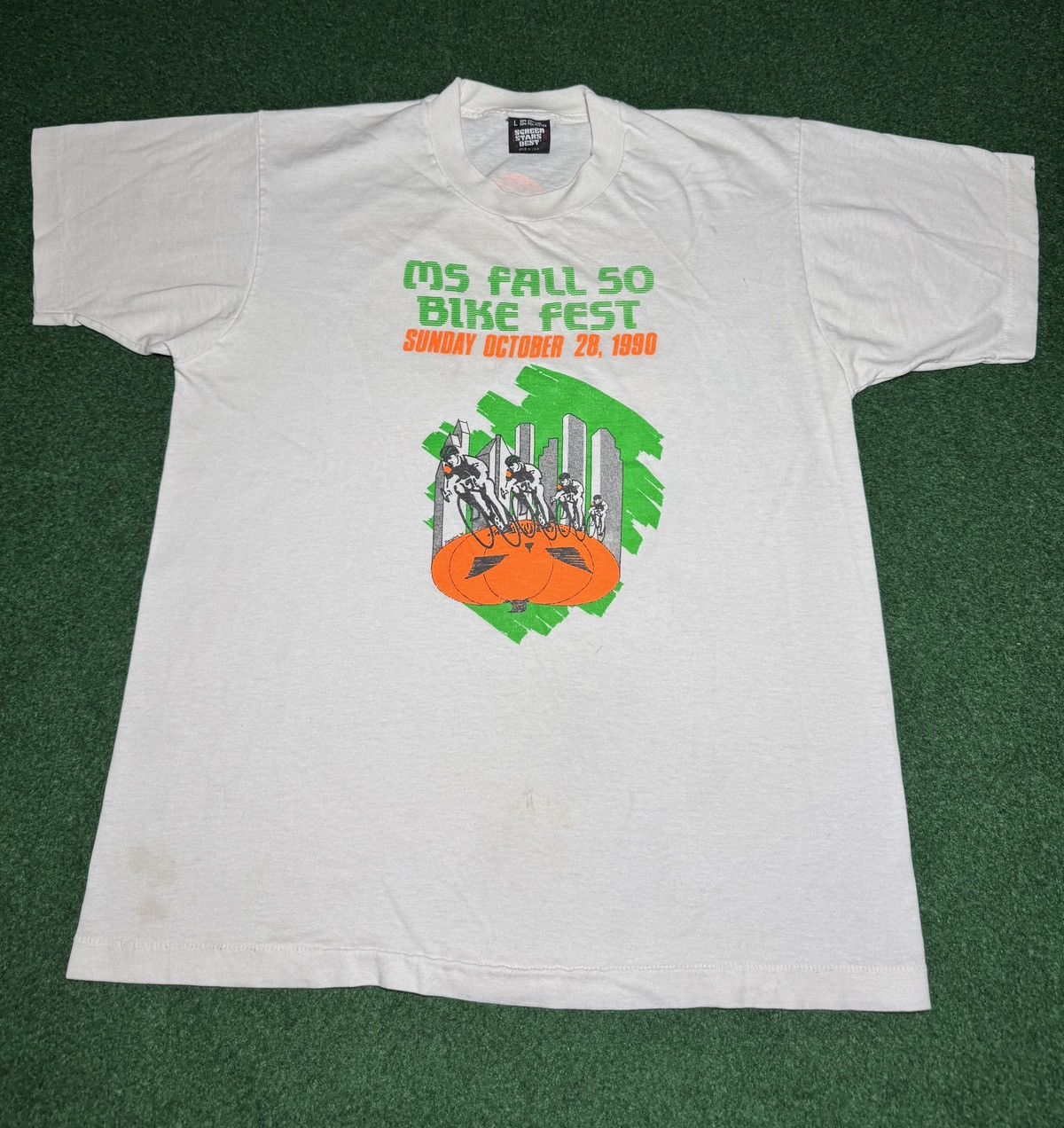 Vintage Vintage 90s MS Fall 50 Bike Fest Halloween Cycling T Shirt Size US L / EU 52-54 / 3 - 1 Thumbnail