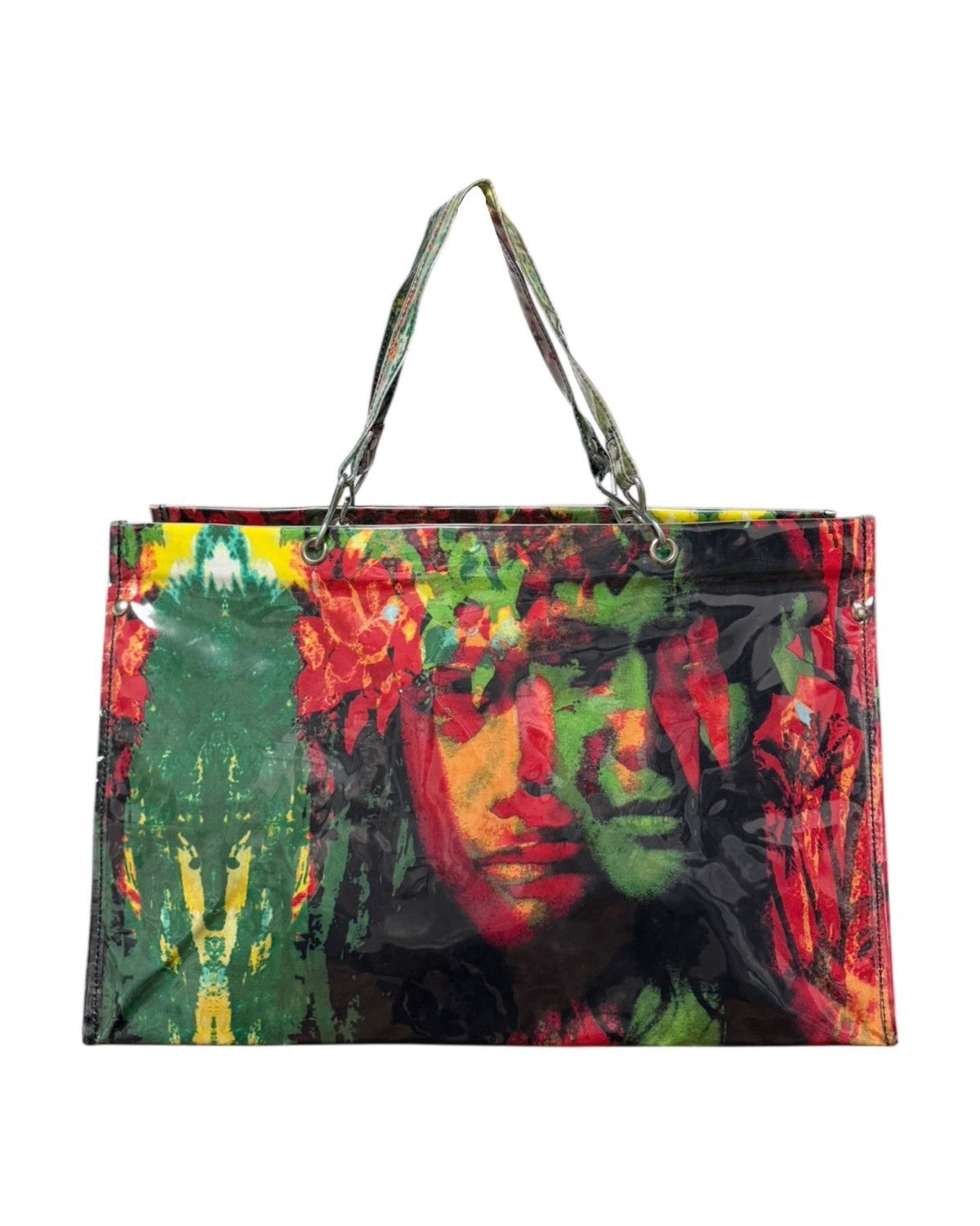 JEAN PAUL GAULTIER S/S 2000 Psychedelic Face Print PVC Bag