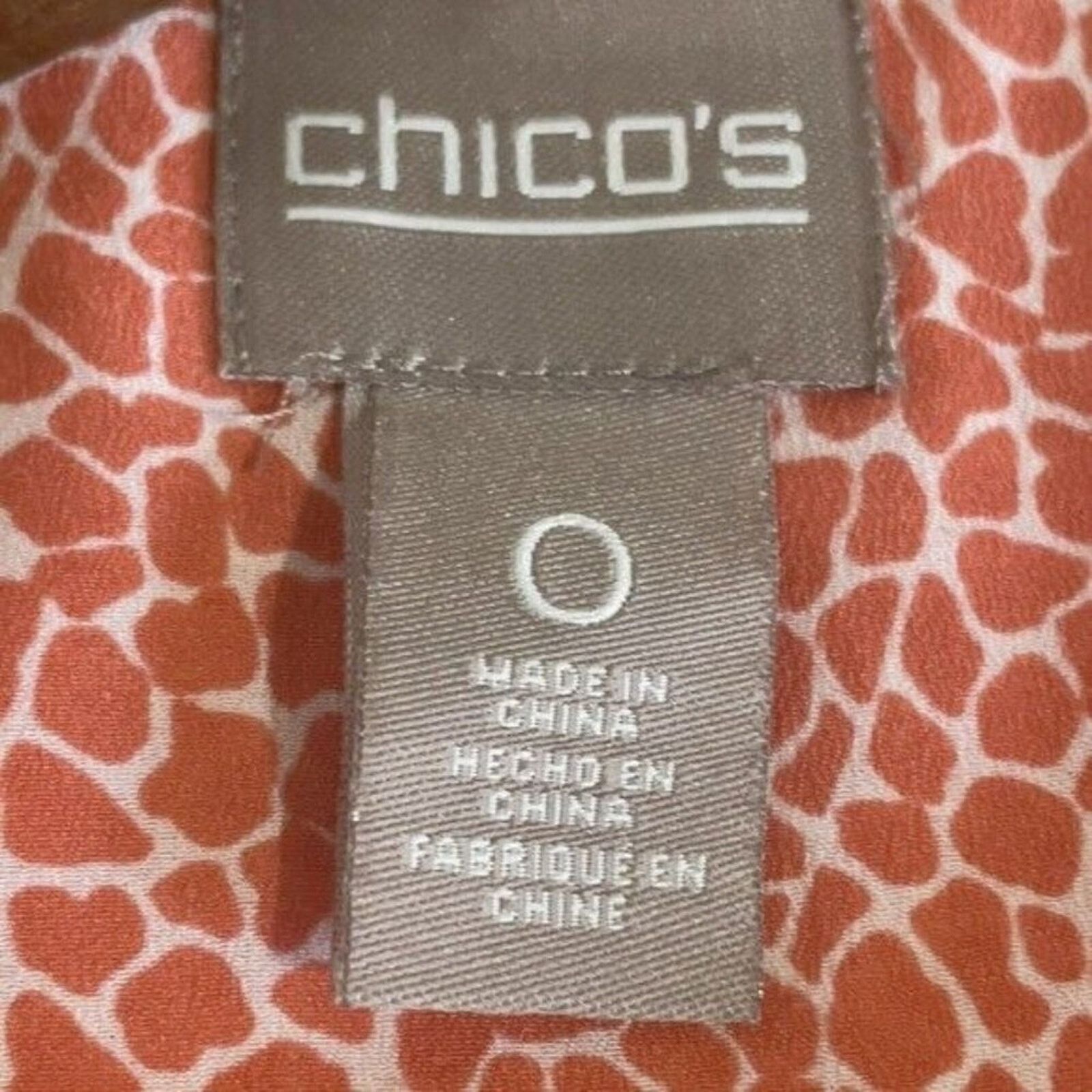Chicos Chico's Womens Small Orange Animal Print Sleeveless Blouse Size S / US 4 / IT 40 - 8 Thumbnail