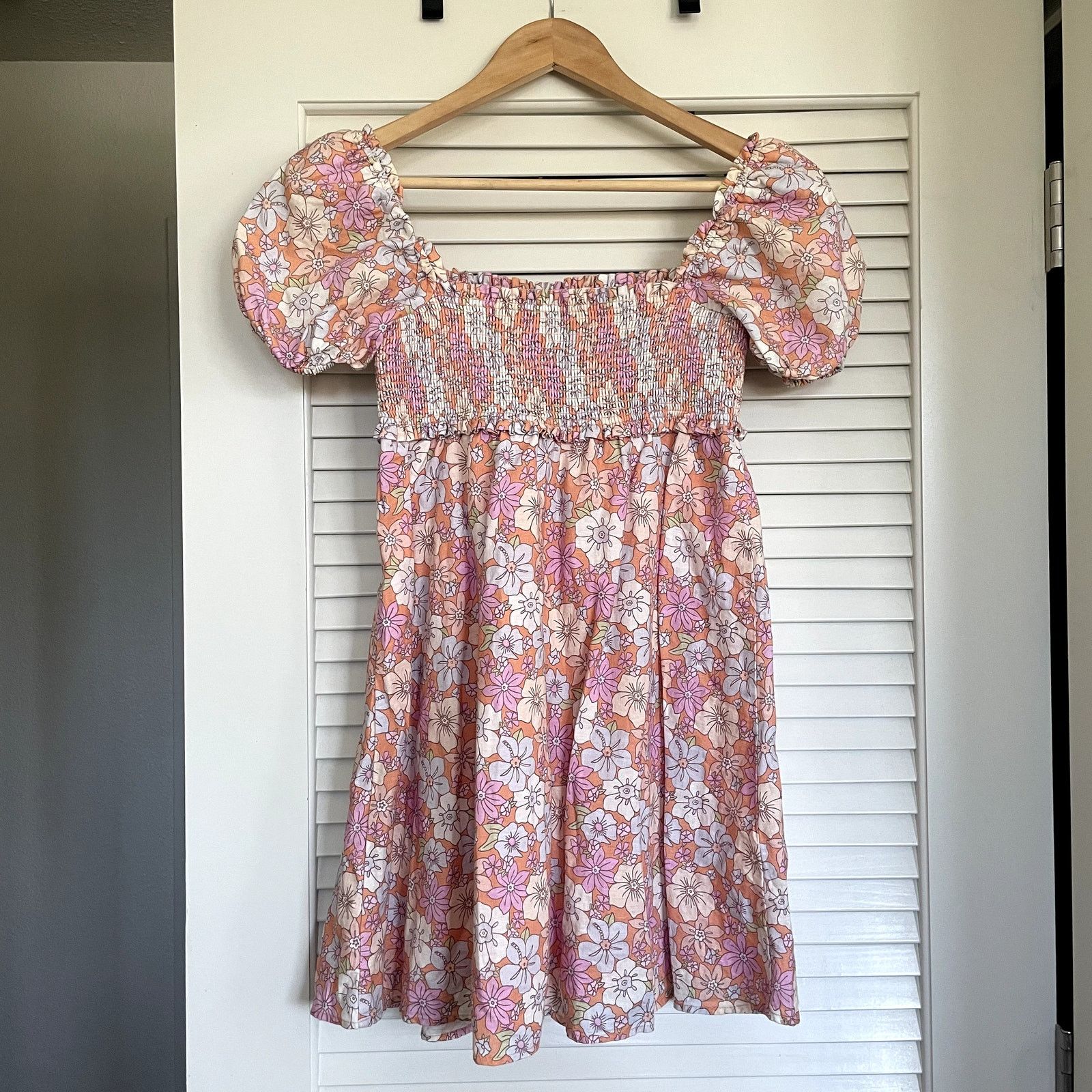 Aritzia Aritzia Sunday Best Retro Smocked Linen Cotton Mini Dress S Size S / US 4 / IT 40 - 3 Thumbnail