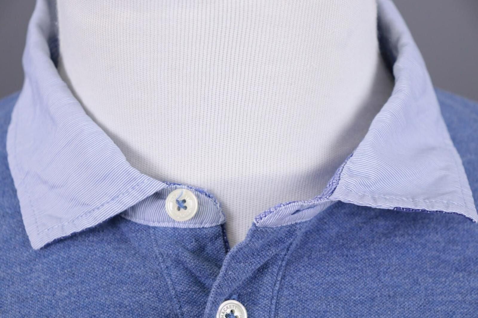 Designer Hackett London Classic Fit Blue Rugby Polo Sweater Size L Size US L / EU 52-54 / 3 - 4 Thumbnail