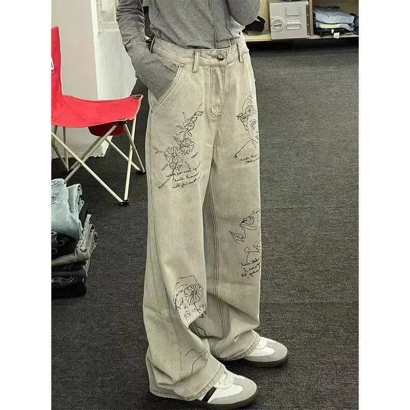 Japanese Brand Trendy Retro Graffiti Micro Jeans Size US 32 / EU 48 - 4 Thumbnail