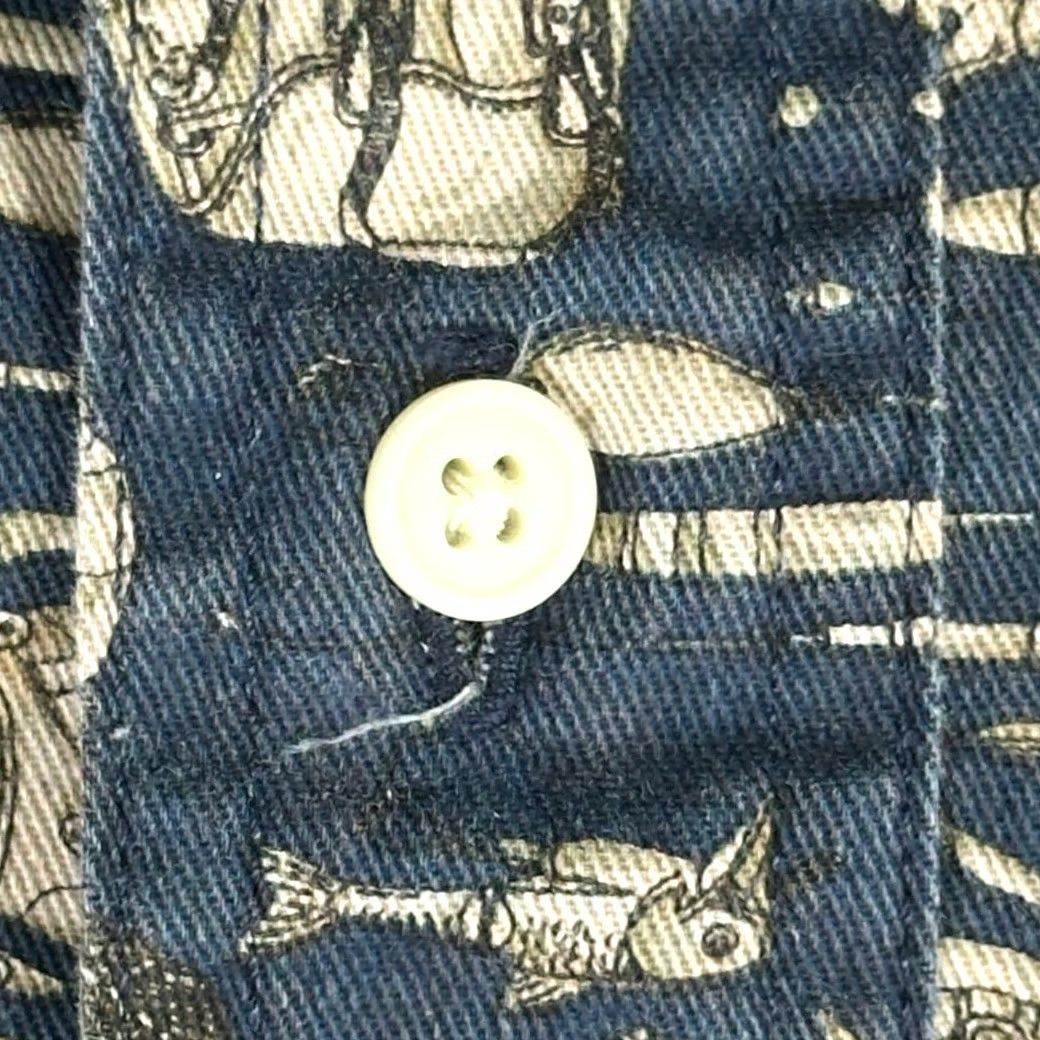 Vintage VINTAGE Woolrich Shirt Blue Fishing Tackle Reel Button-Up Adult XL Short Sleeve Mens Size US XL / EU 56 / 4 - 7 Thumbnail